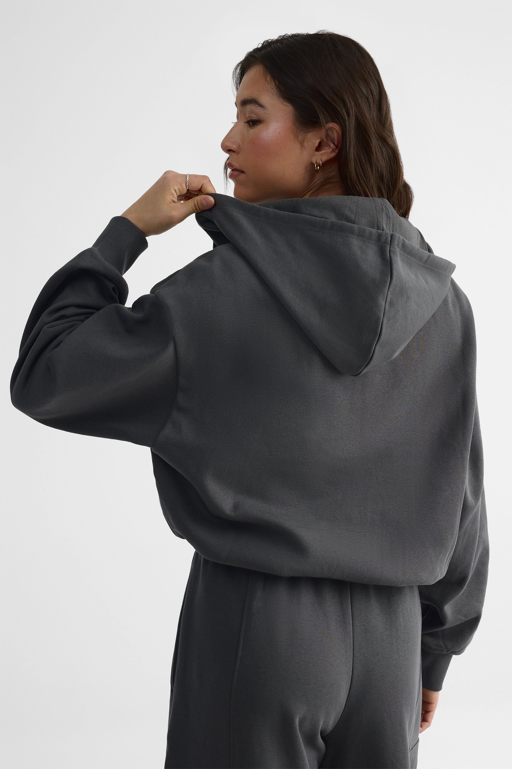 Veste ouatée à capuchon - Jeune femme && CHARBON