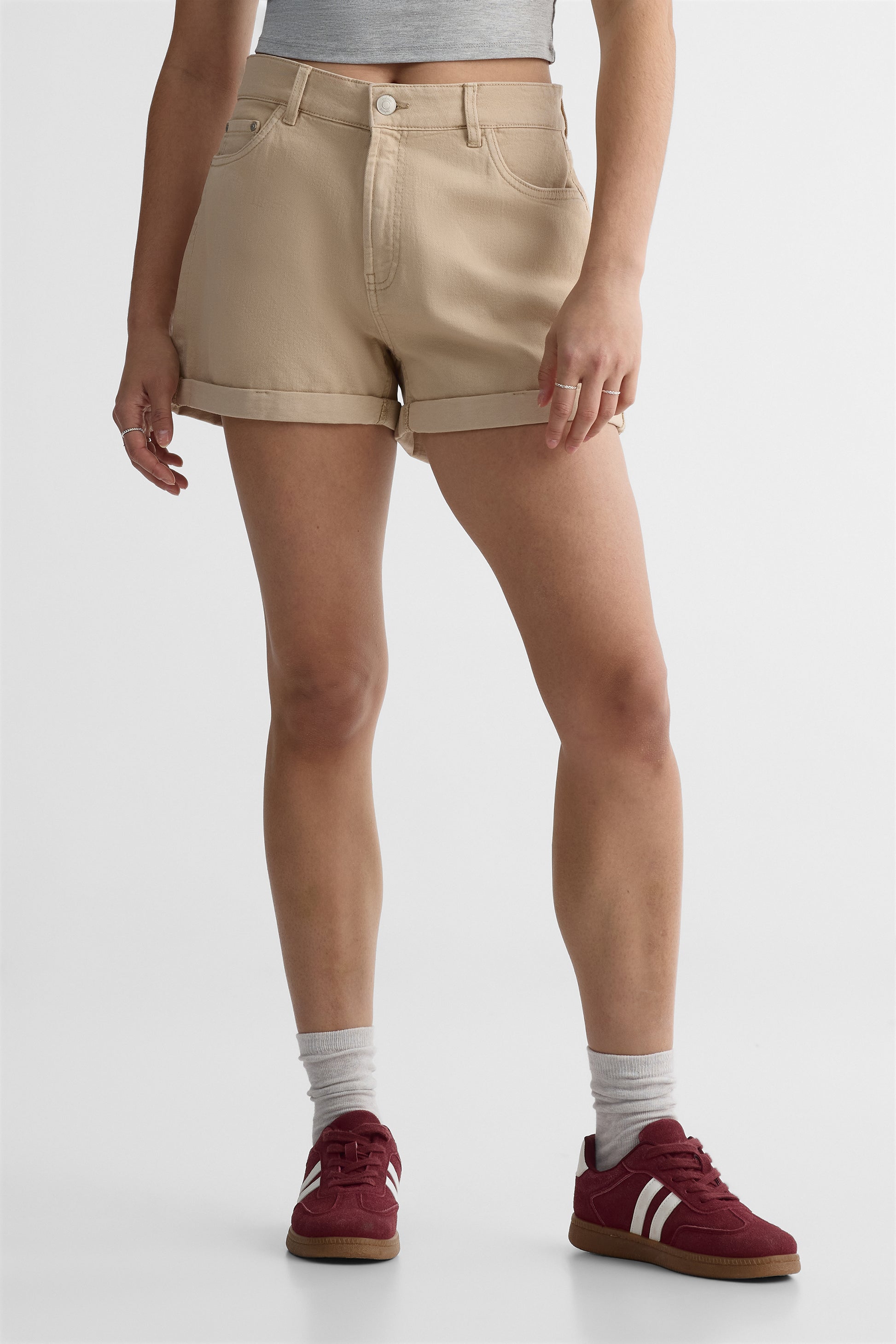 Short Classic Mom taille haute - Femme && BEIGE