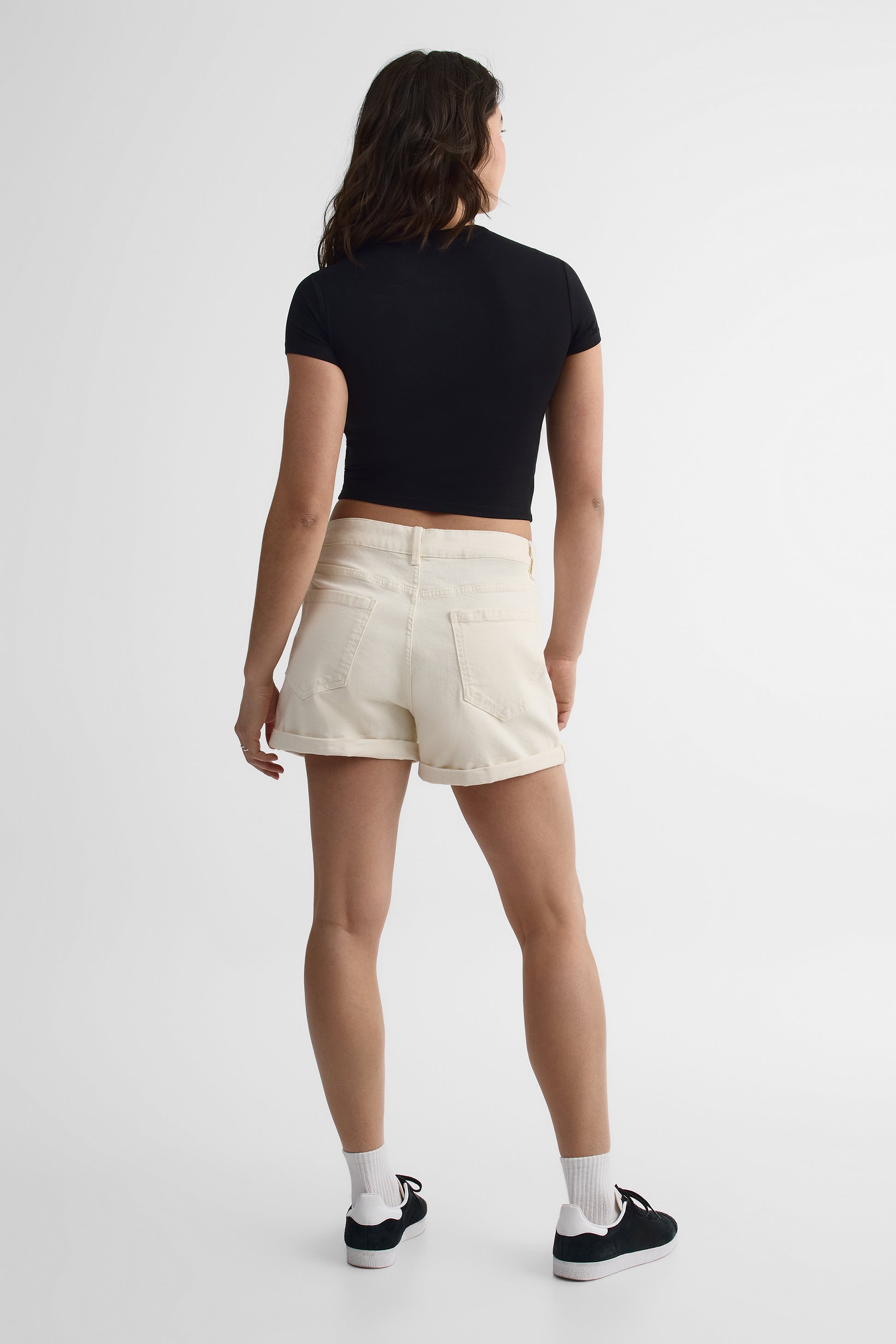 Short Classic Mom taille haute - Femme && BLANC CASSÉ