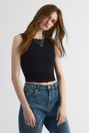 Camisole Boatneck en rayon – Jeune femme && NOIR