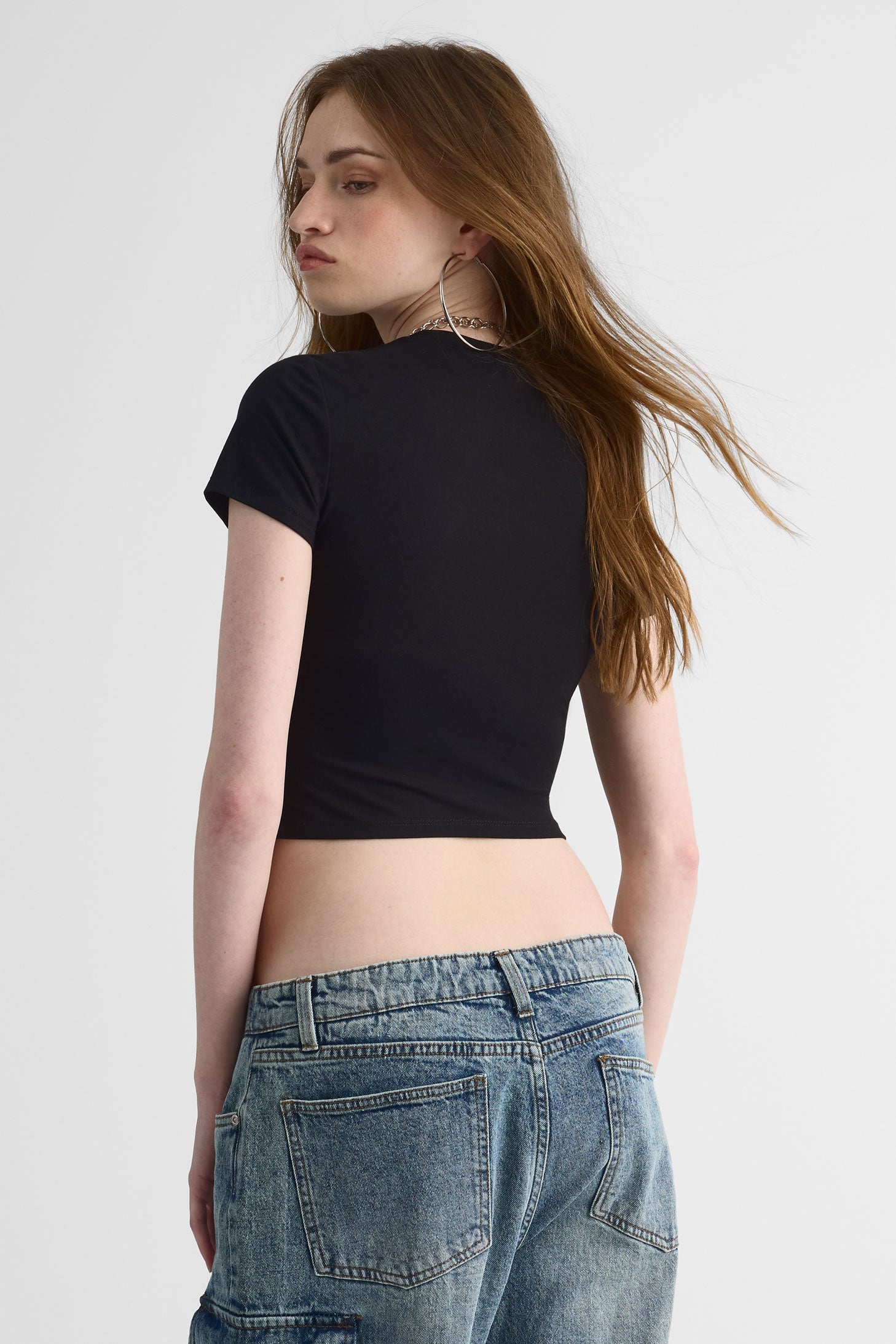 Chandail M/courtes col rond – Jeune femme && NOIR