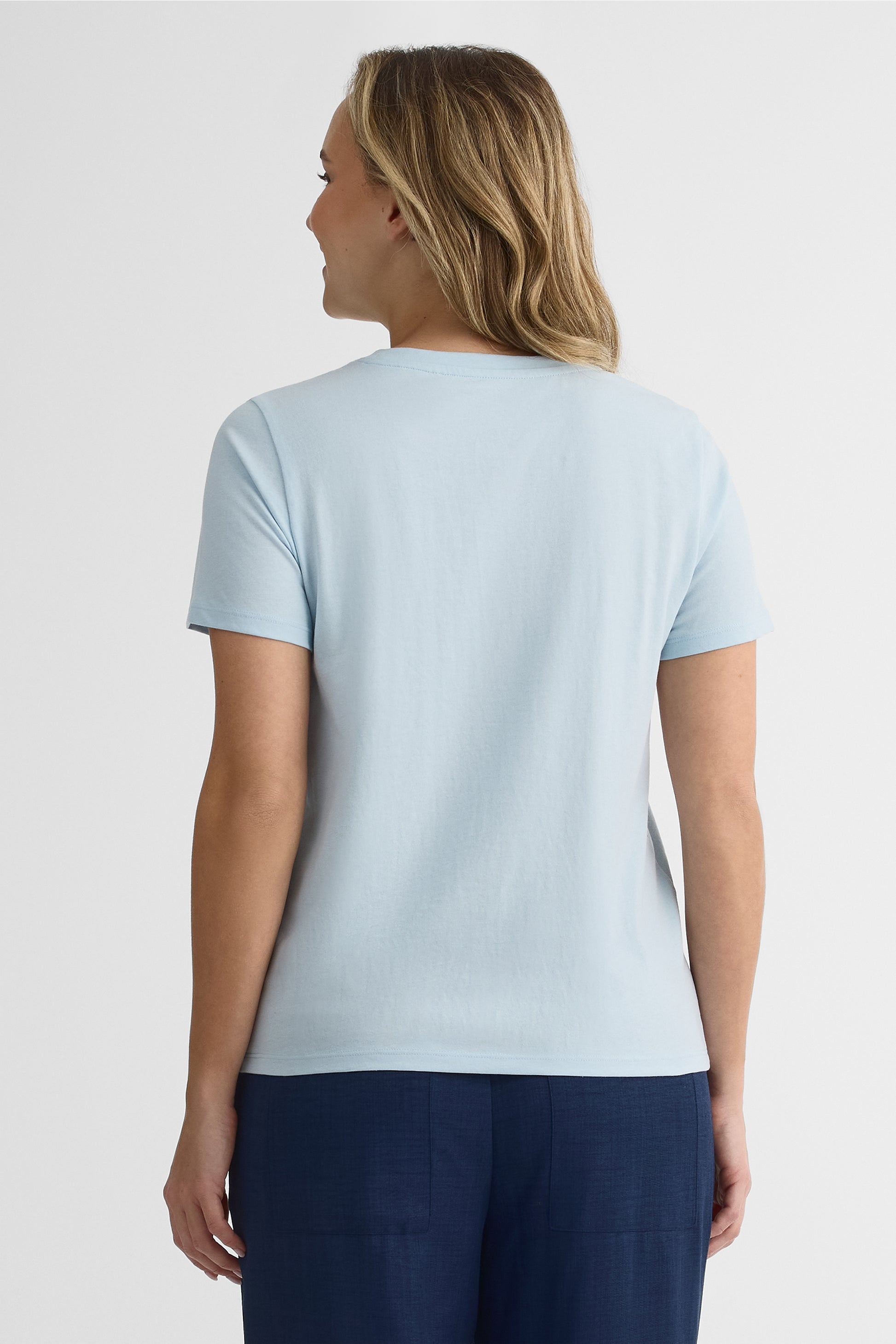 Chandail M/courtes imprimé graphique – Femme 2/30$ && BLEU