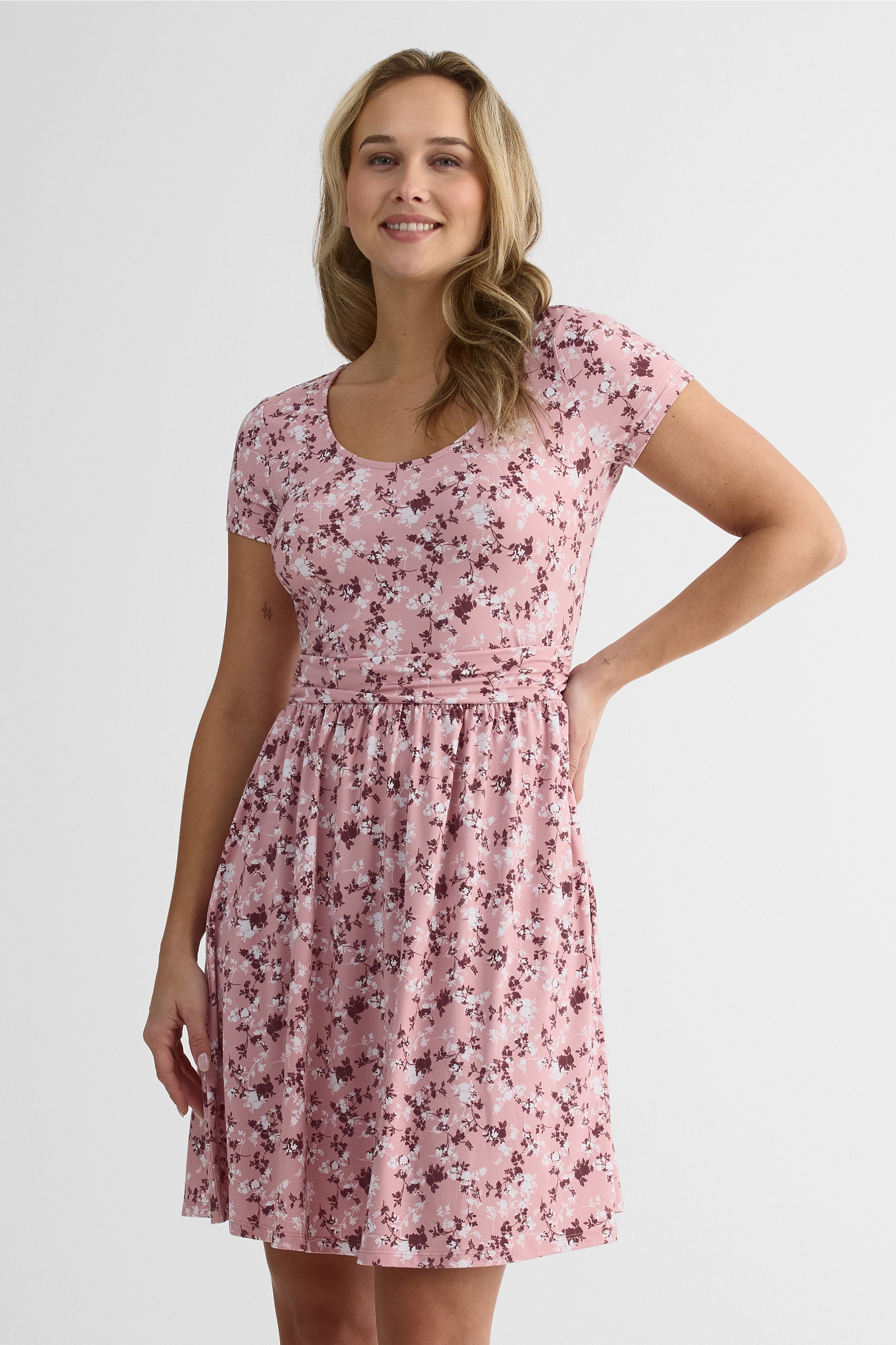 Robe cintrée à la taille – Femme && ROSE MULTI