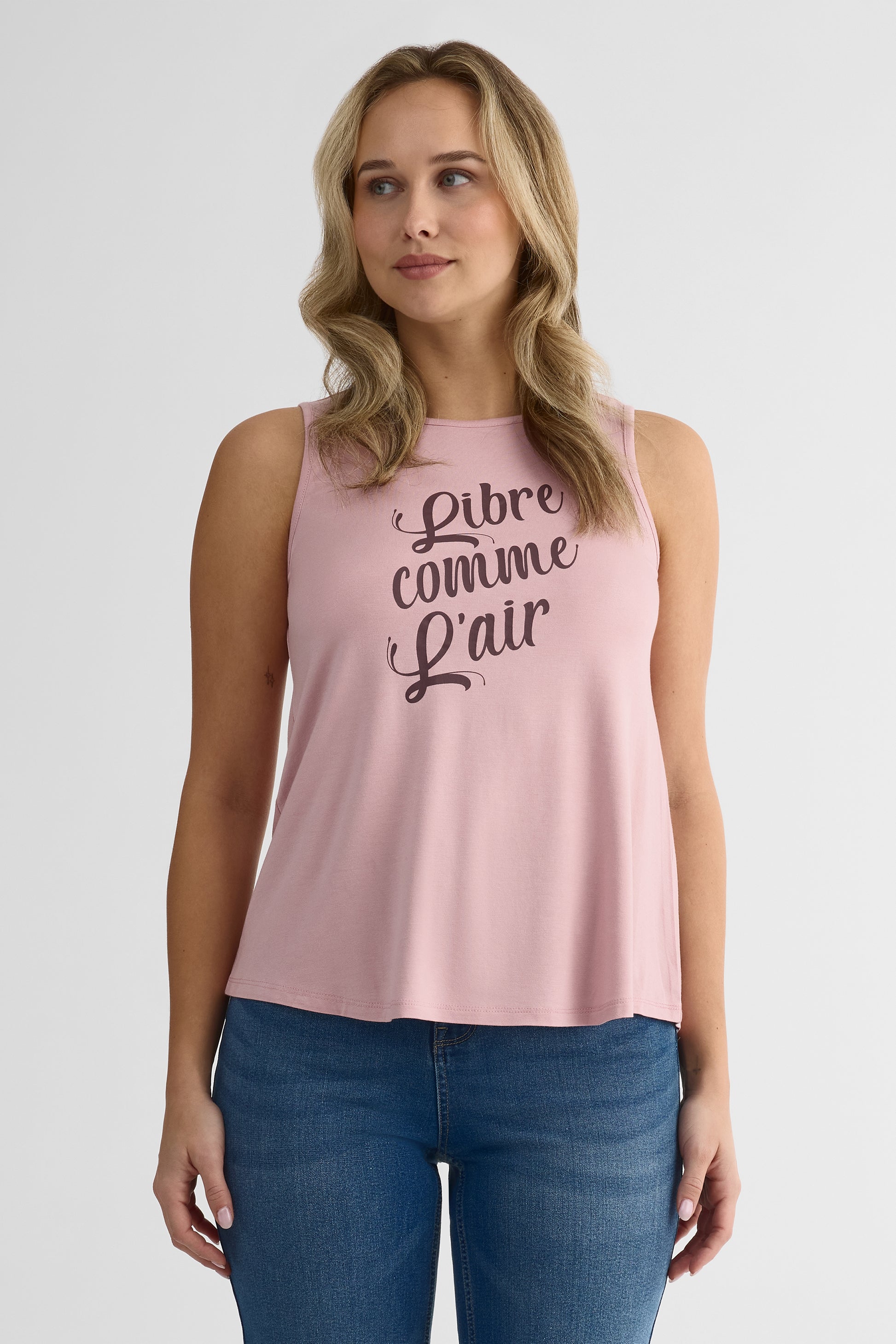 Camisole col rond ample en jersey extensible – Femme && ROSE