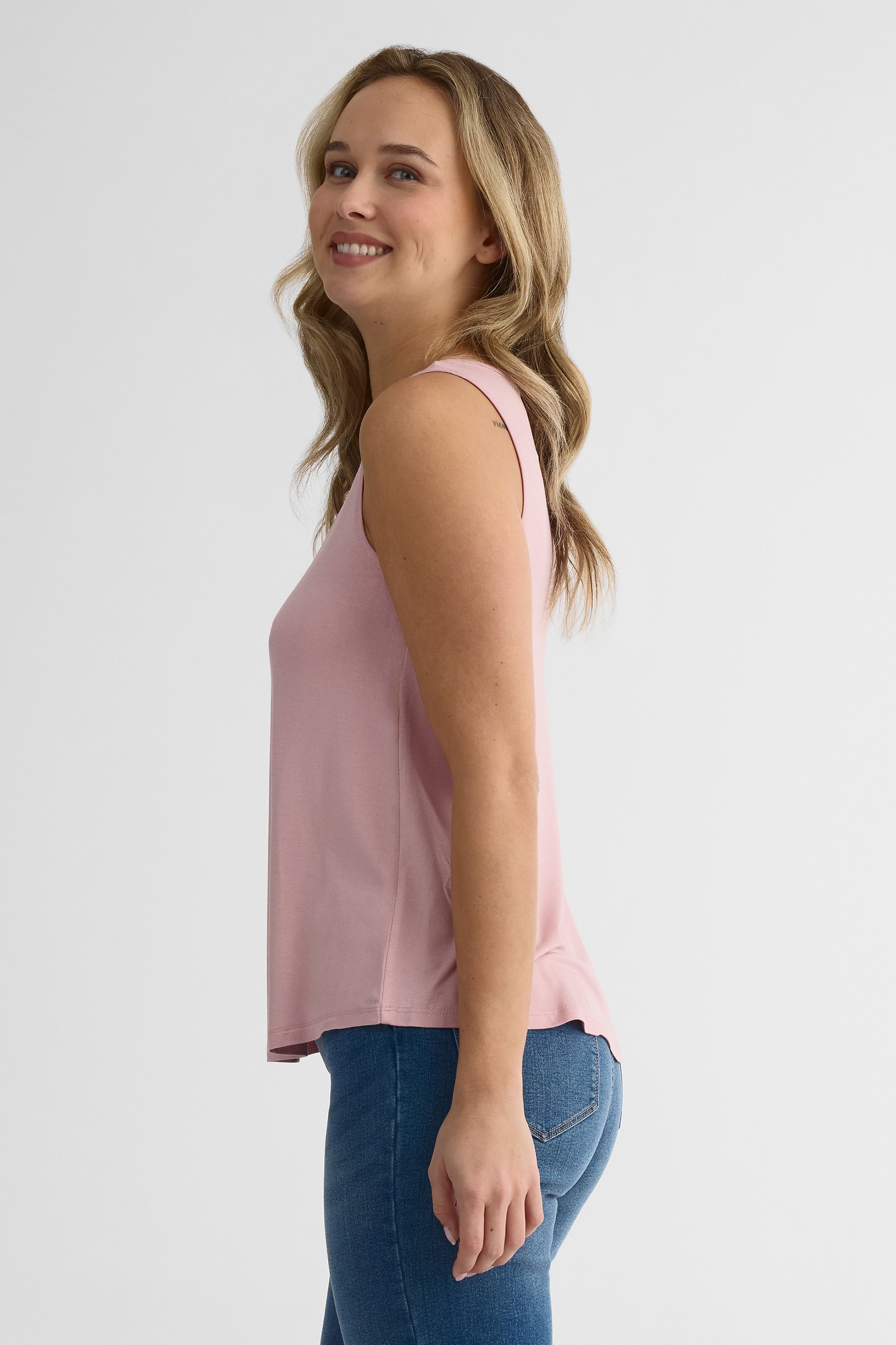 Camisole col rond ample en jersey extensible – Femme && ROSE
