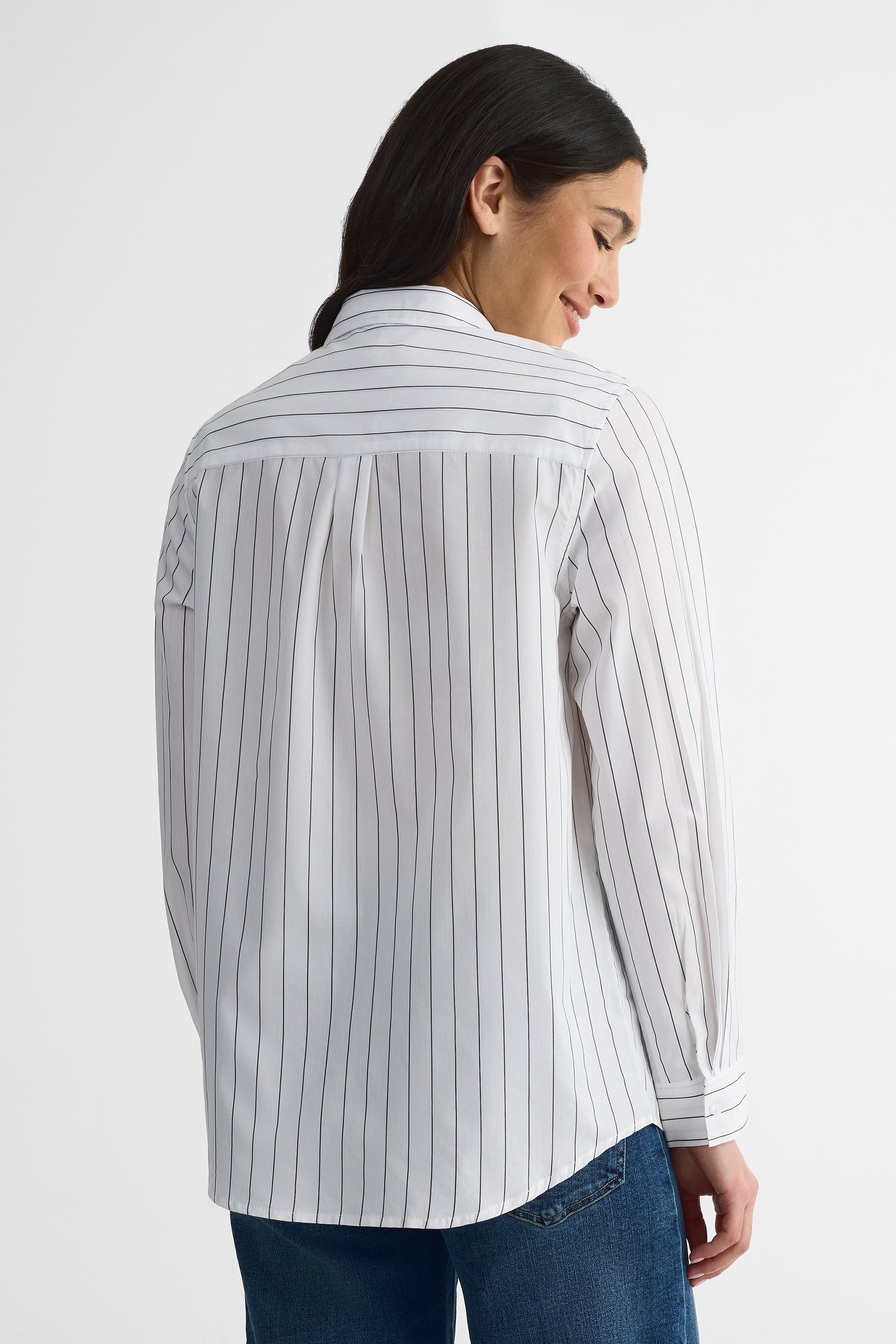 Chemisier à rayures coupe boxy – Femme && BLANC MULTI