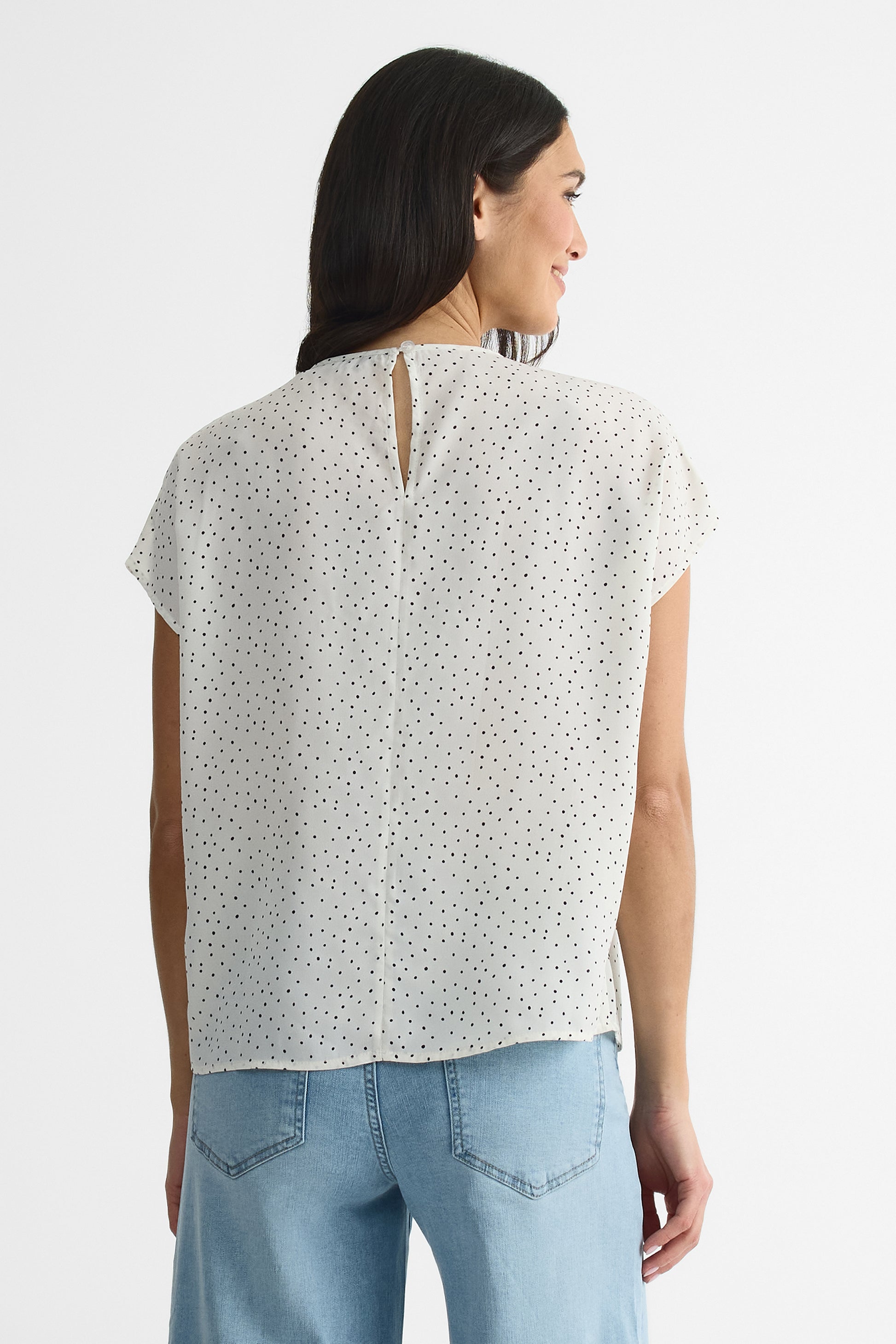 Blouse M/courtes imprimée – Jeune femme && BLANC CASSÉ/MULTI