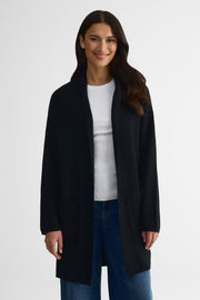 Cardigan long à poches – Femme && NOIR