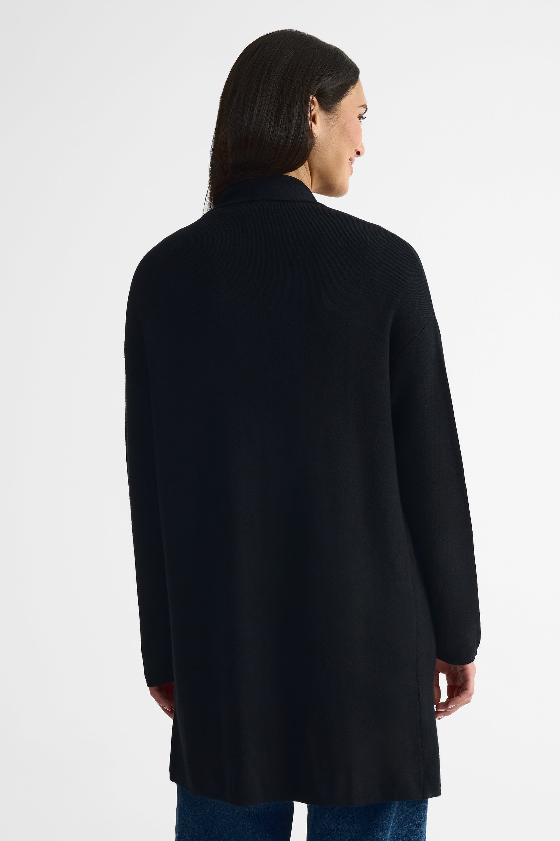 Cardigan long à poches – Femme && NOIR