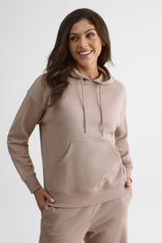 Chandail ouaté à capuchon – Femme && TAUPE