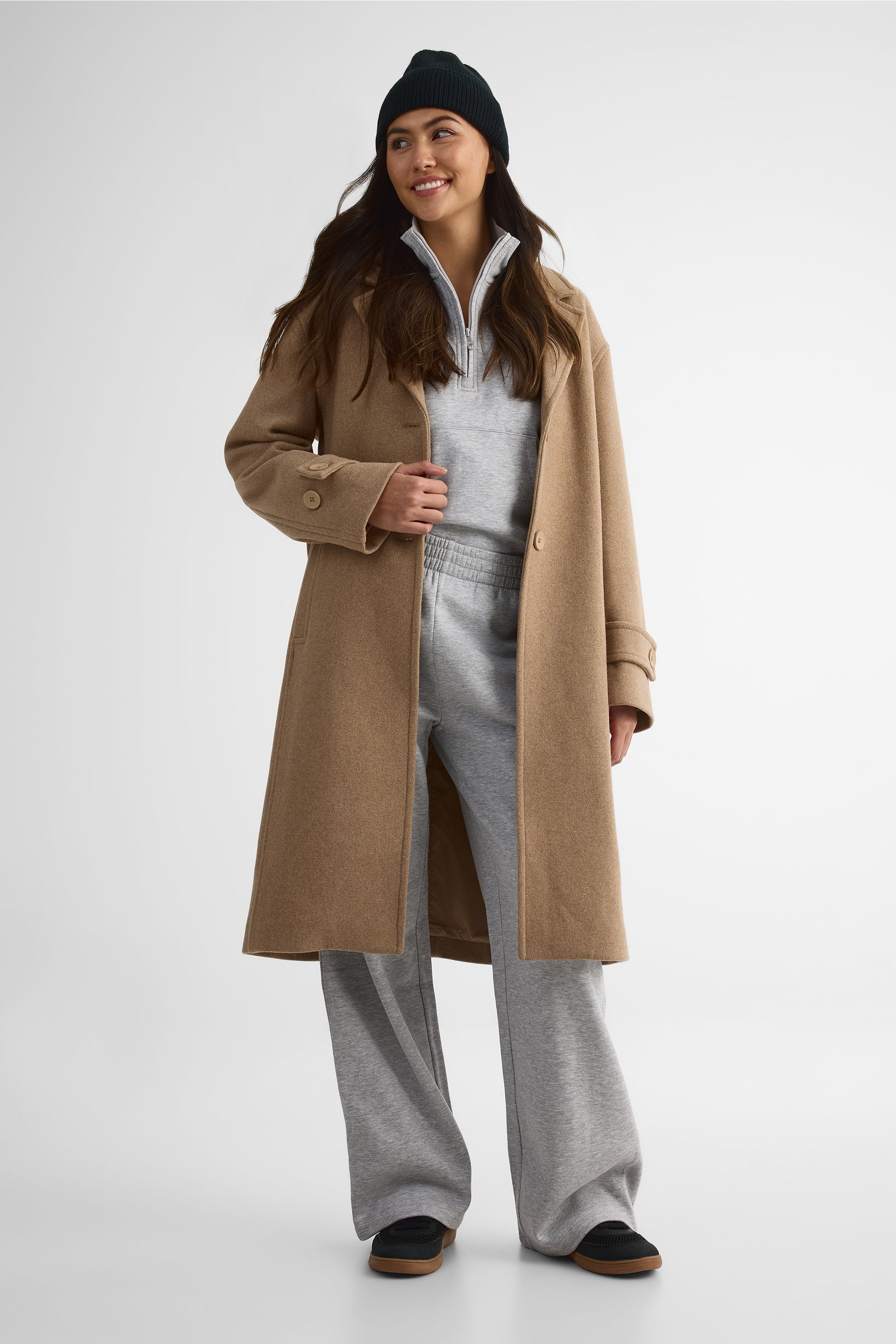 Chandail ouaté demi-zip avec poche – Femme && GRIS MIXTE