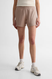 Short ouaté taille haute avec poches - Femme && TAUPE