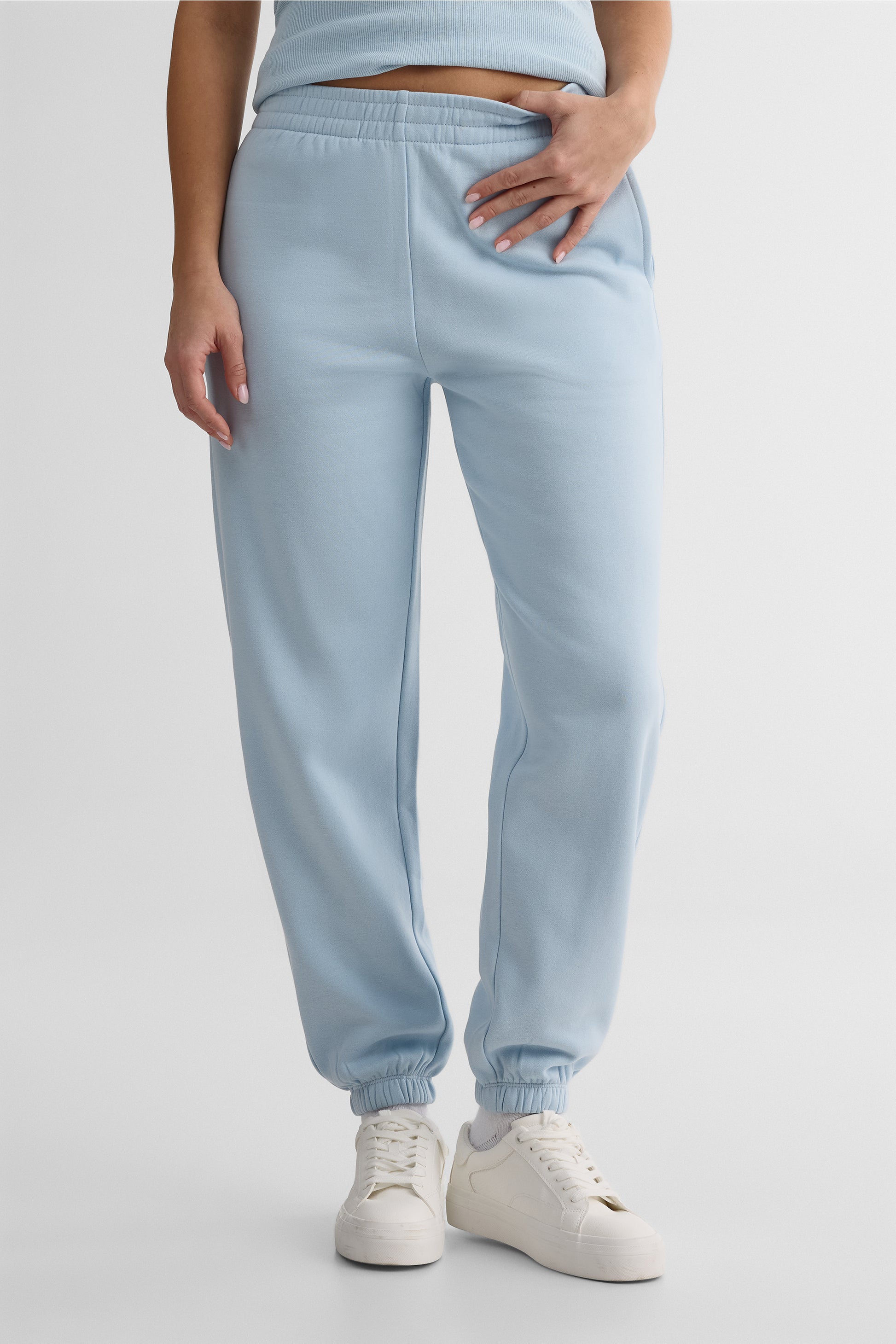 Pantalon slim fit en fleece - Femme && BLEU