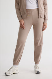 Pantalon slim fit en fleece - Femme && TAUPE