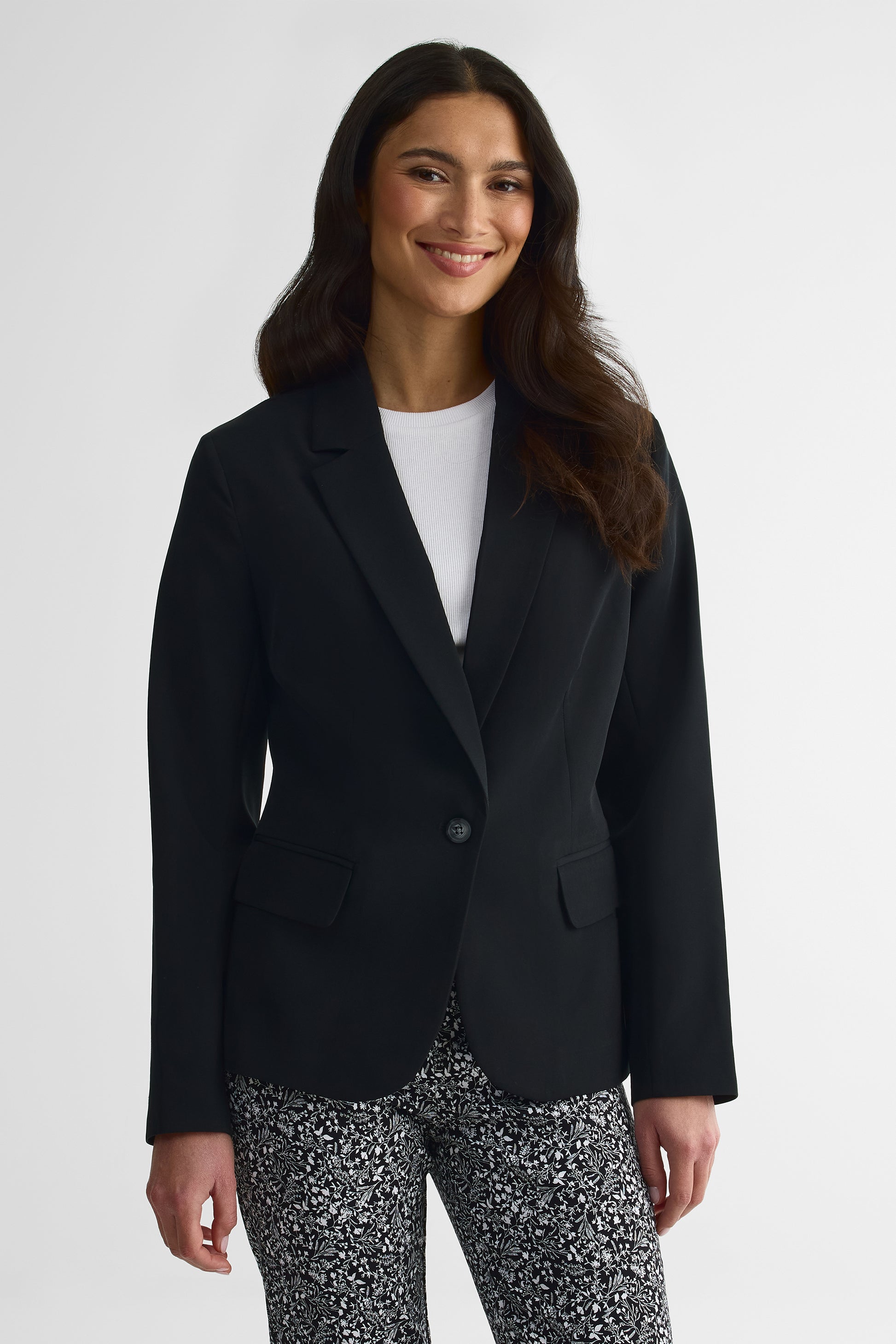 Veston M/longues col tailleur – Femme && NOIR