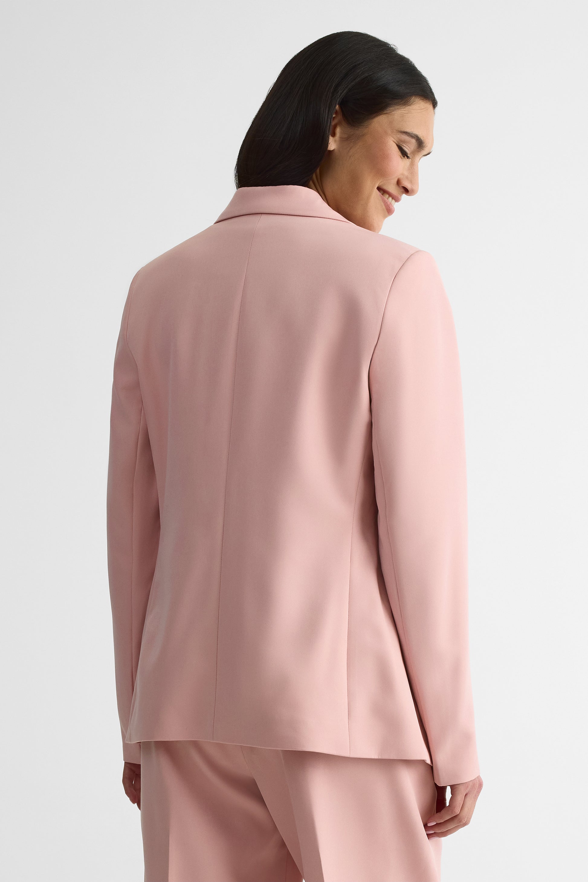 Veston long col tailleur – Femme && ROSE