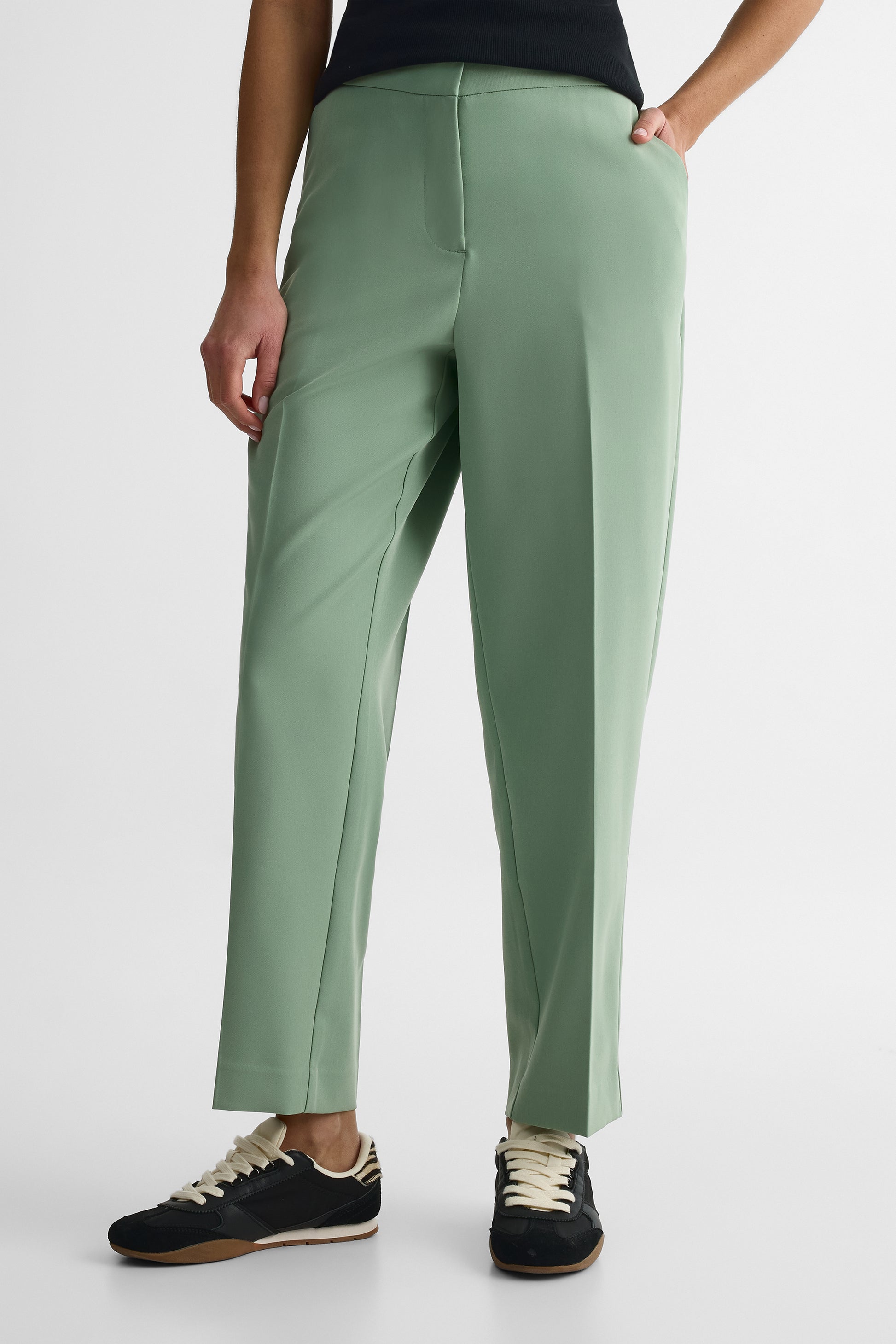 Pantalon taille construite en crépe extensible - Femme && SARCELLE