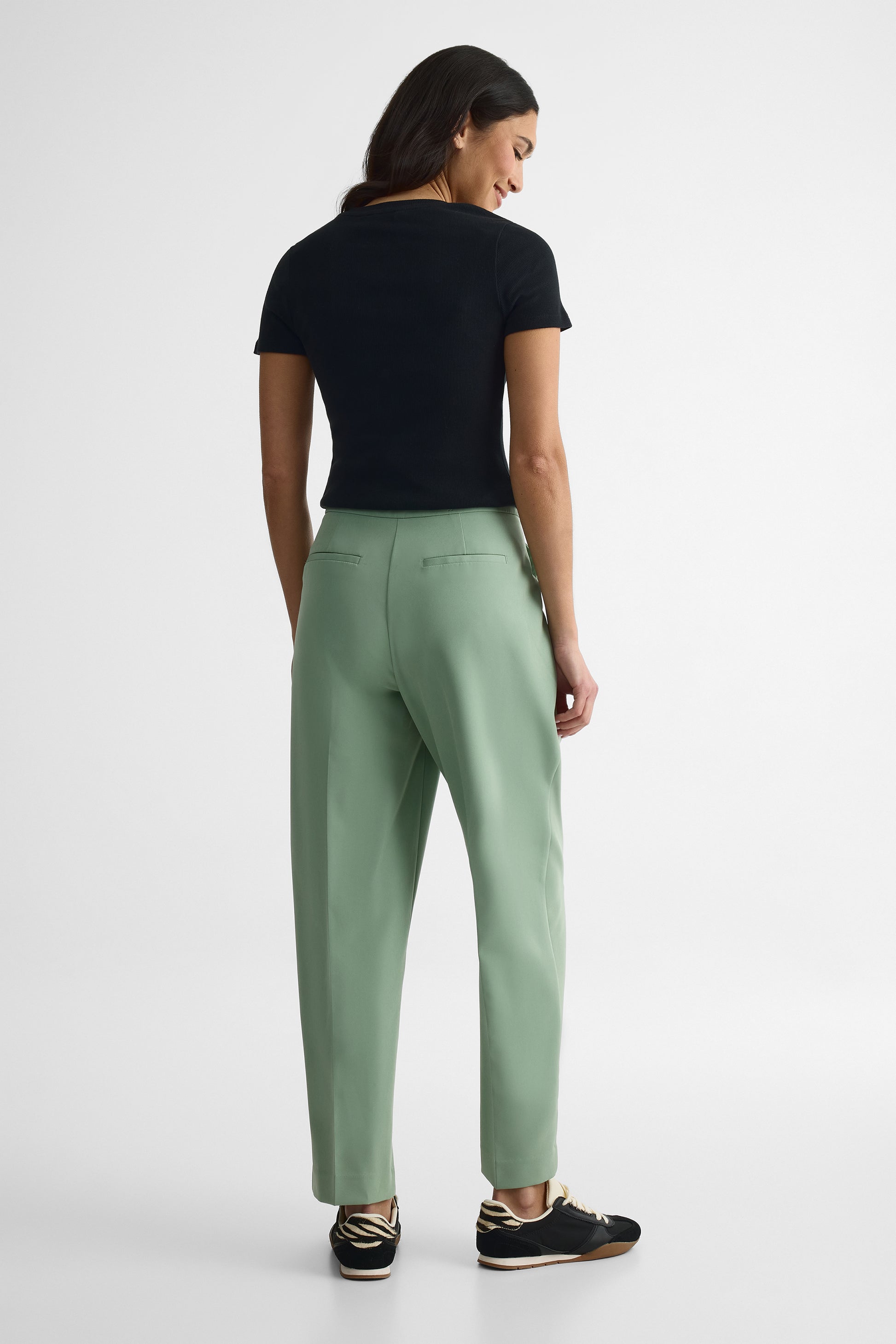 Pantalon taille construite en crépe extensible - Femme && SARCELLE