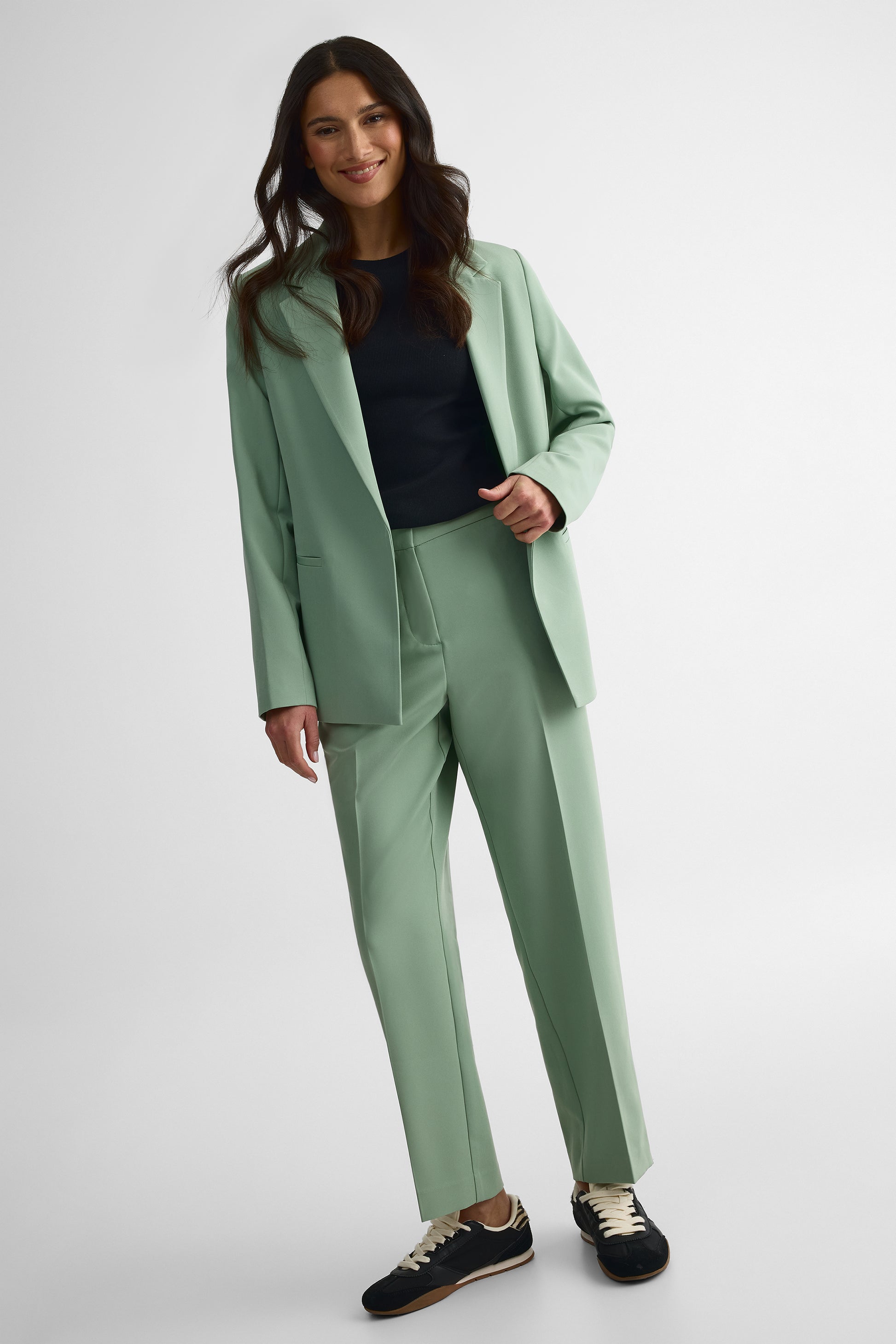 Pantalon taille construite en crépe extensible - Femme && SARCELLE