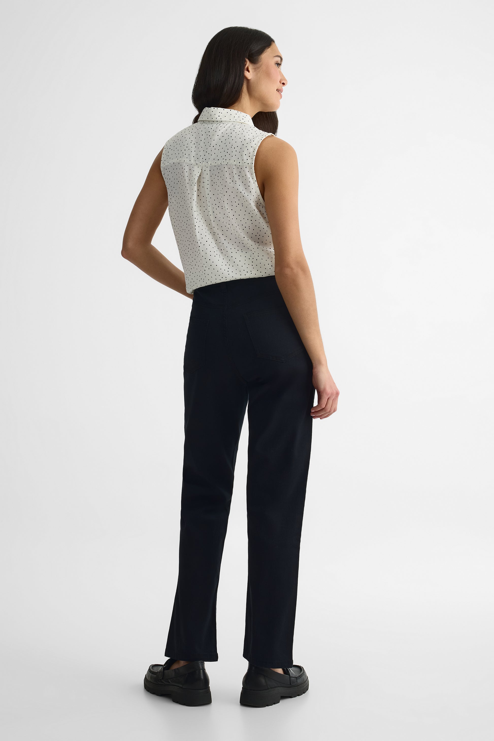 Pantalon 5 poches en twill extensible - Femme && NOIR