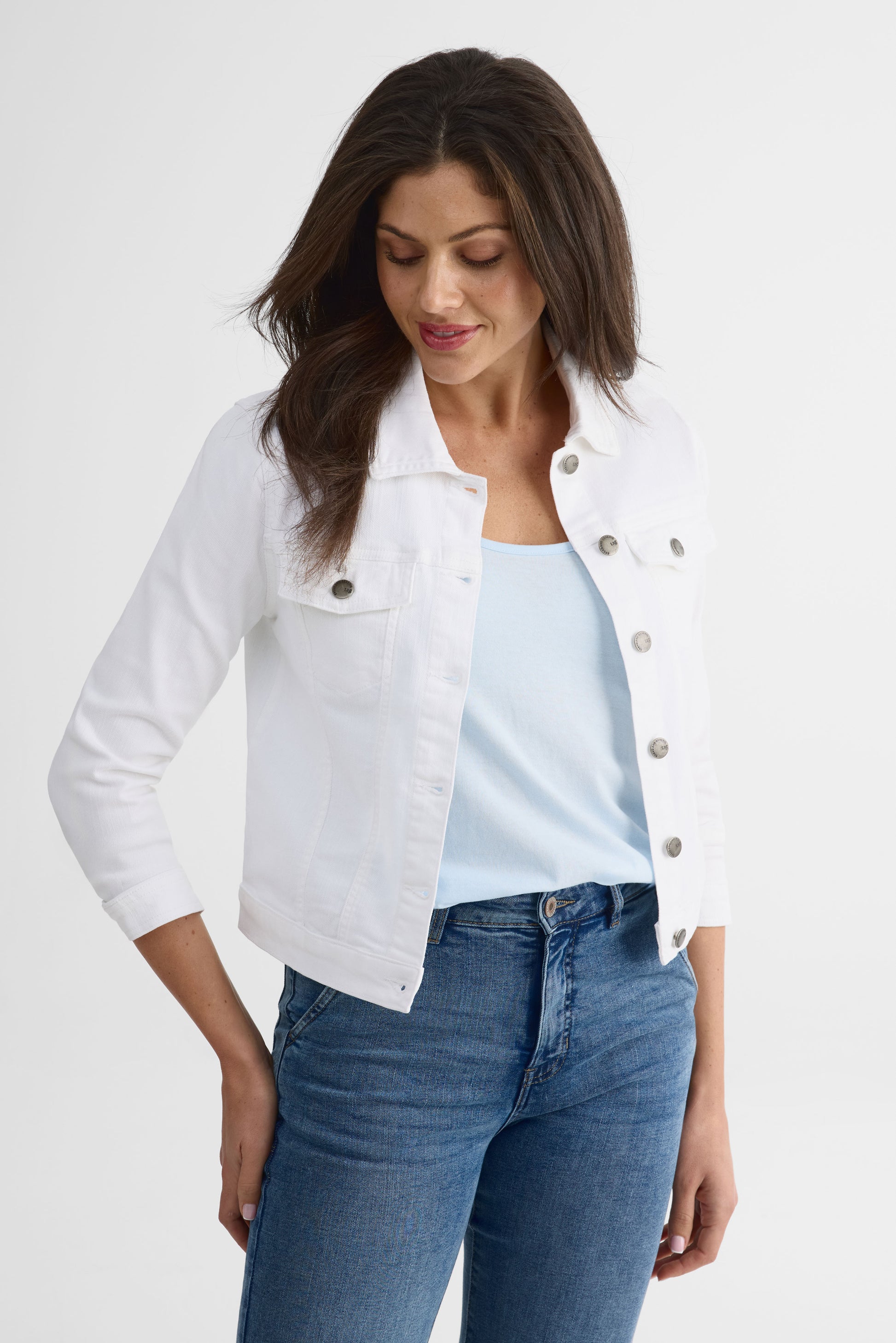 Veste M/longues texturée avec poches - Femme && BLANC