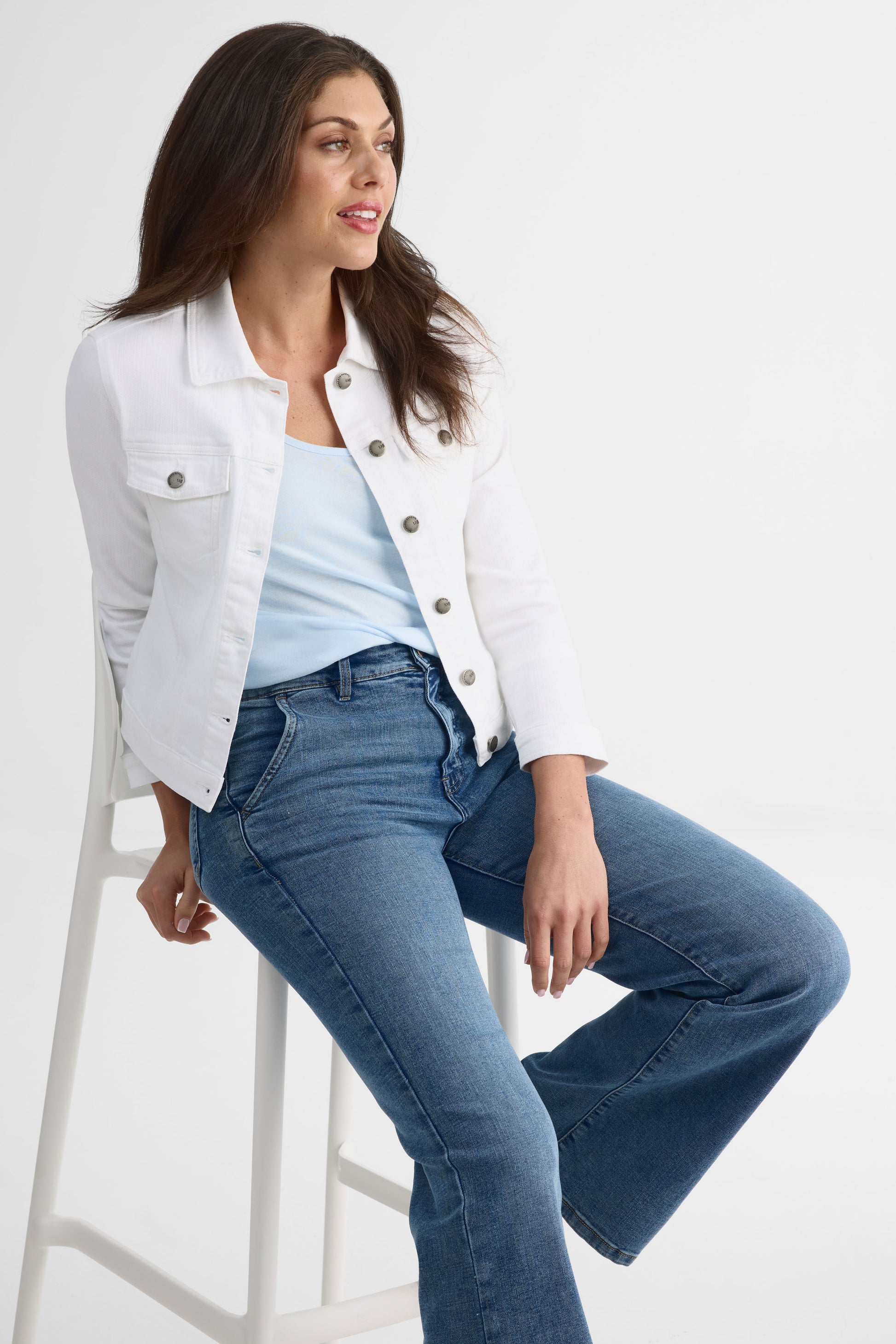 Veste M/longues texturée avec poches - Femme && BLANC