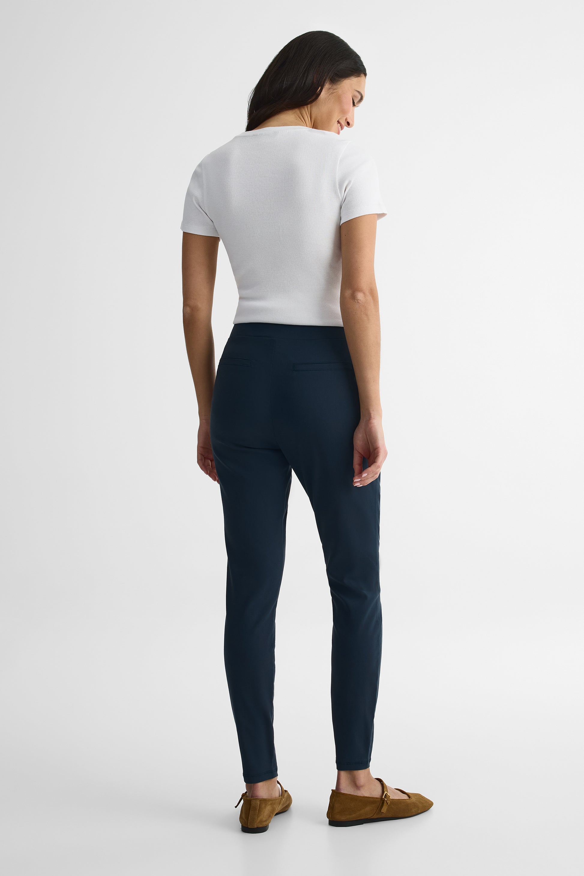 Pantalon skinny pull-on en twill - Femme && MARIN