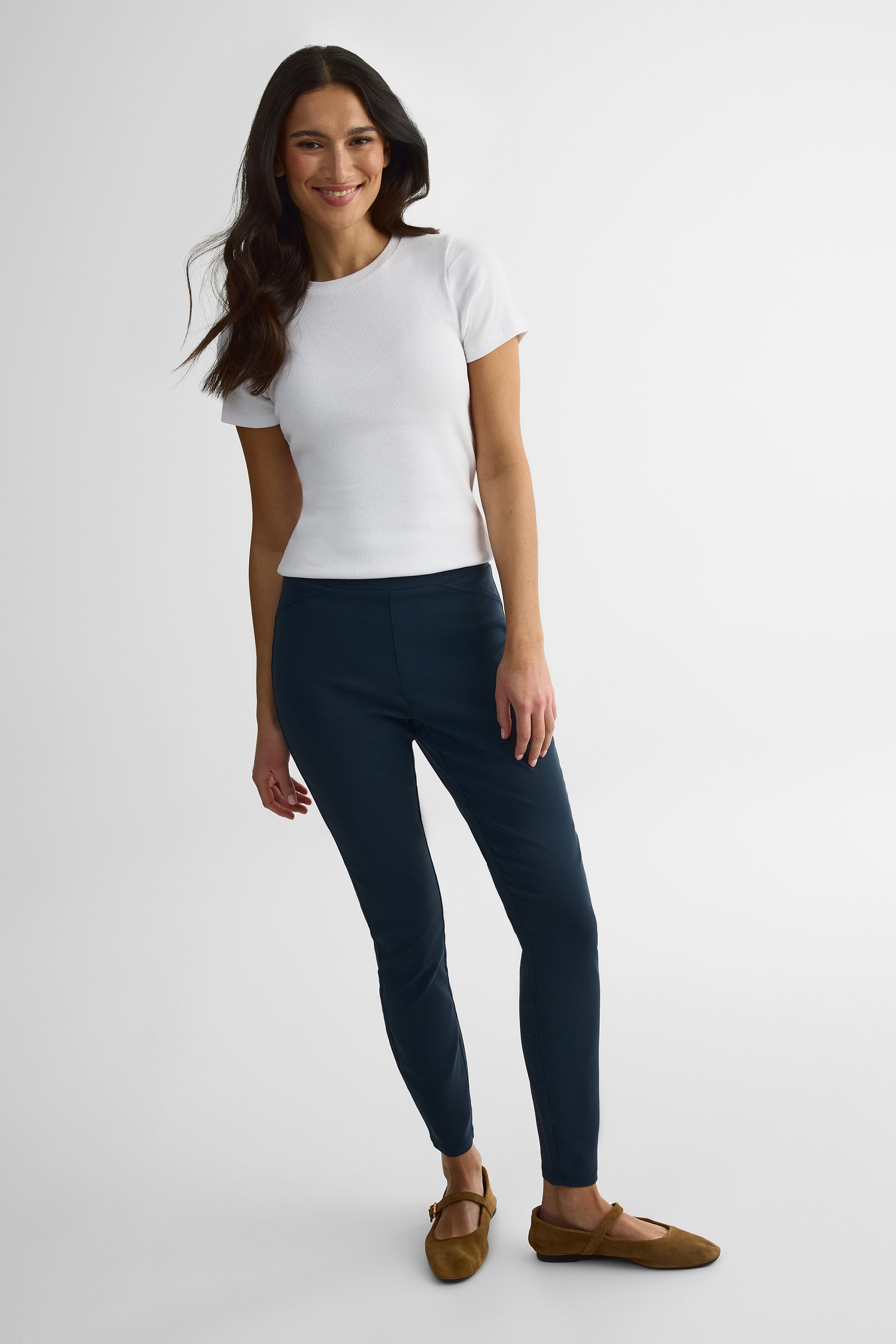 Pantalon skinny pull-on en twill - Femme && MARIN