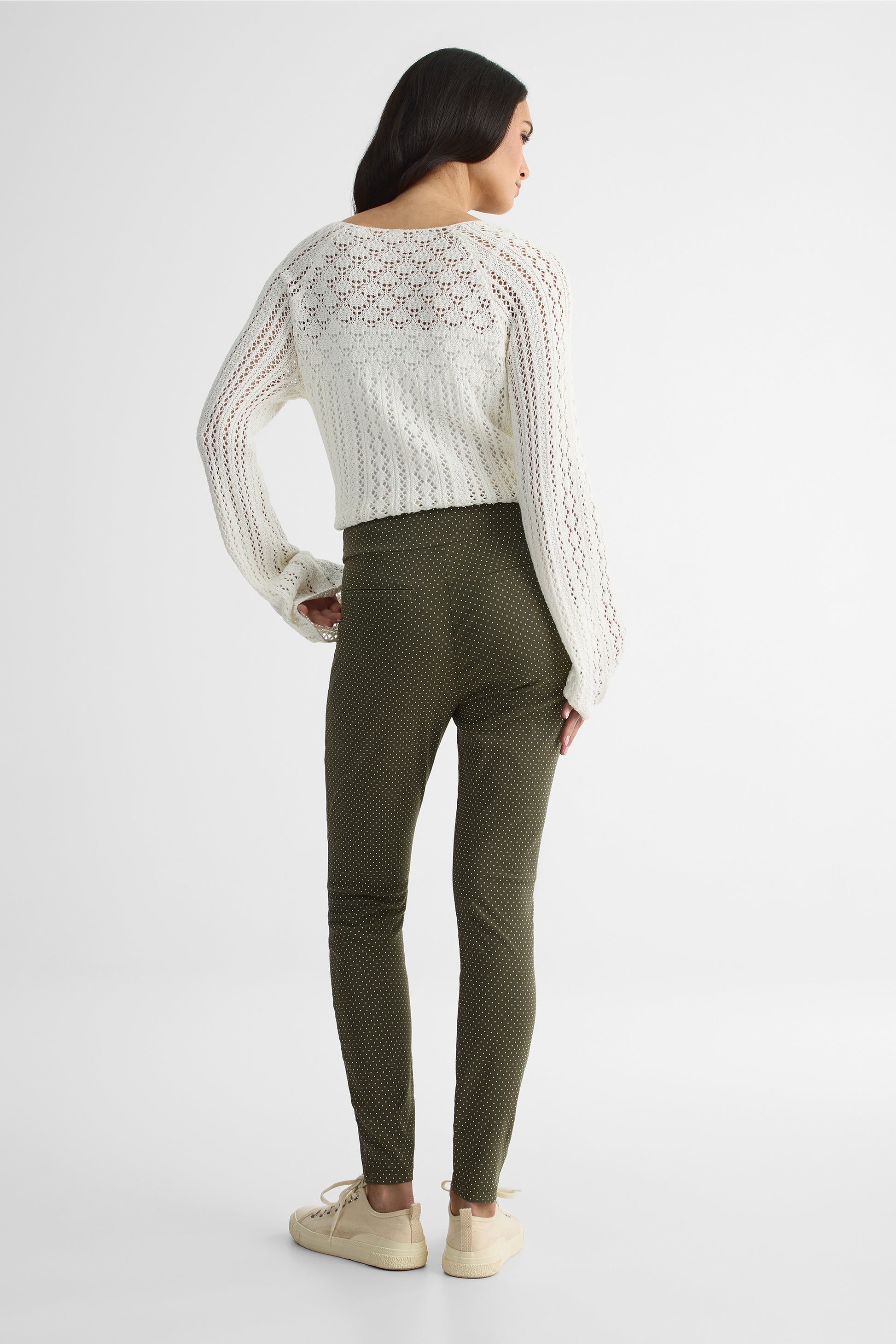 Pantalon skinny pull-on en twill - Femme && KAKI/MULTI
