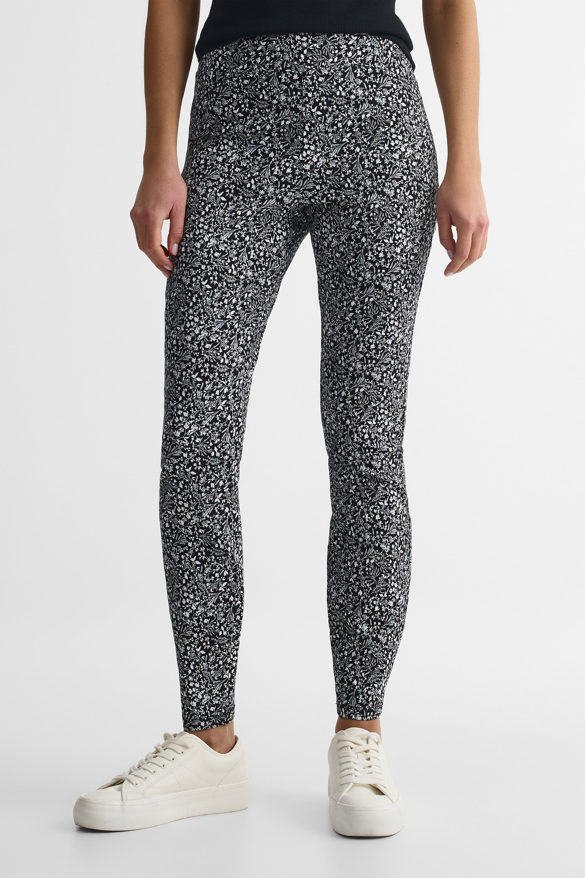 Pantalon skinny pull-on en twill - Femme && NOIR/MULTI