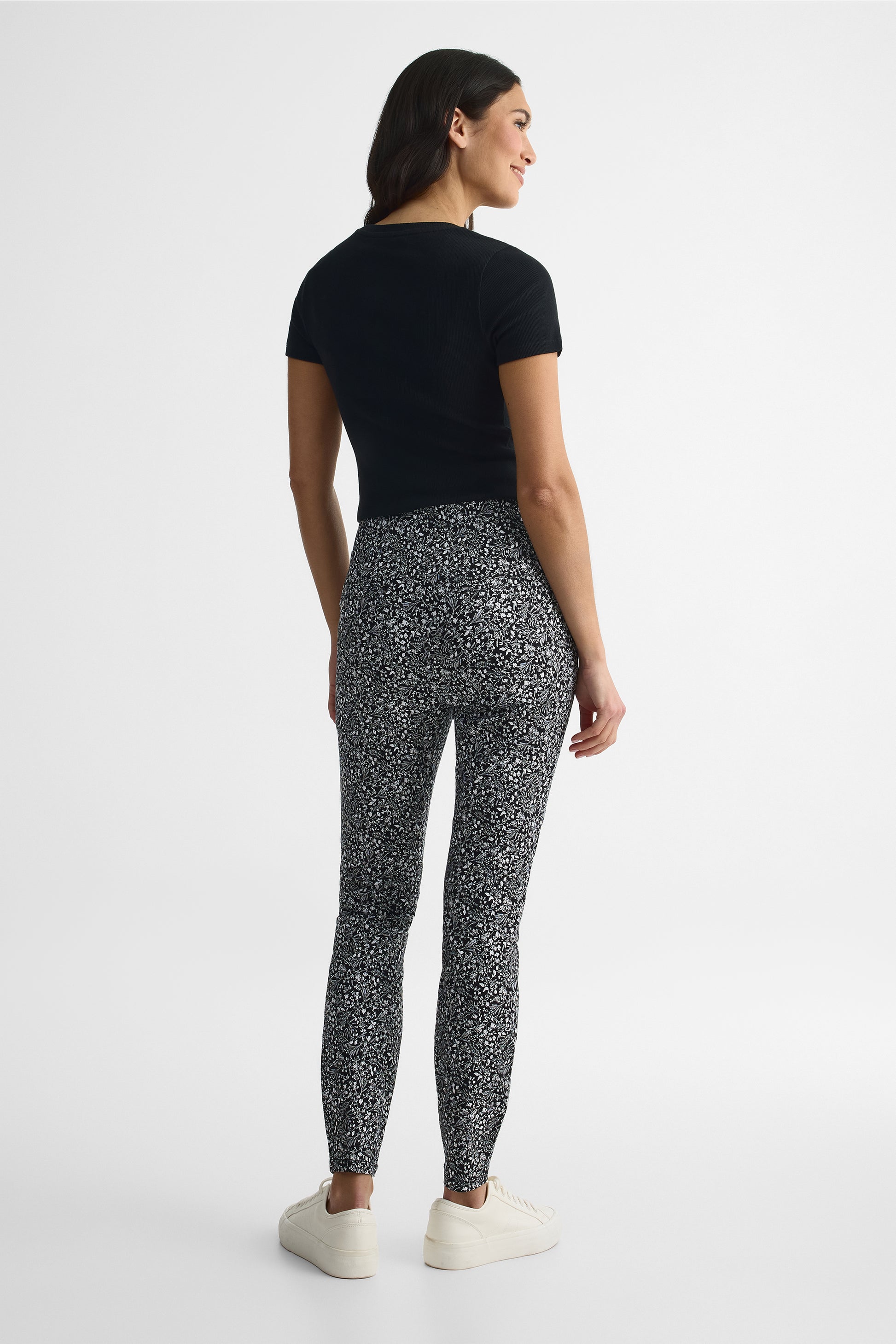 Pantalon skinny pull-on en twill - Femme && NOIR/MULTI