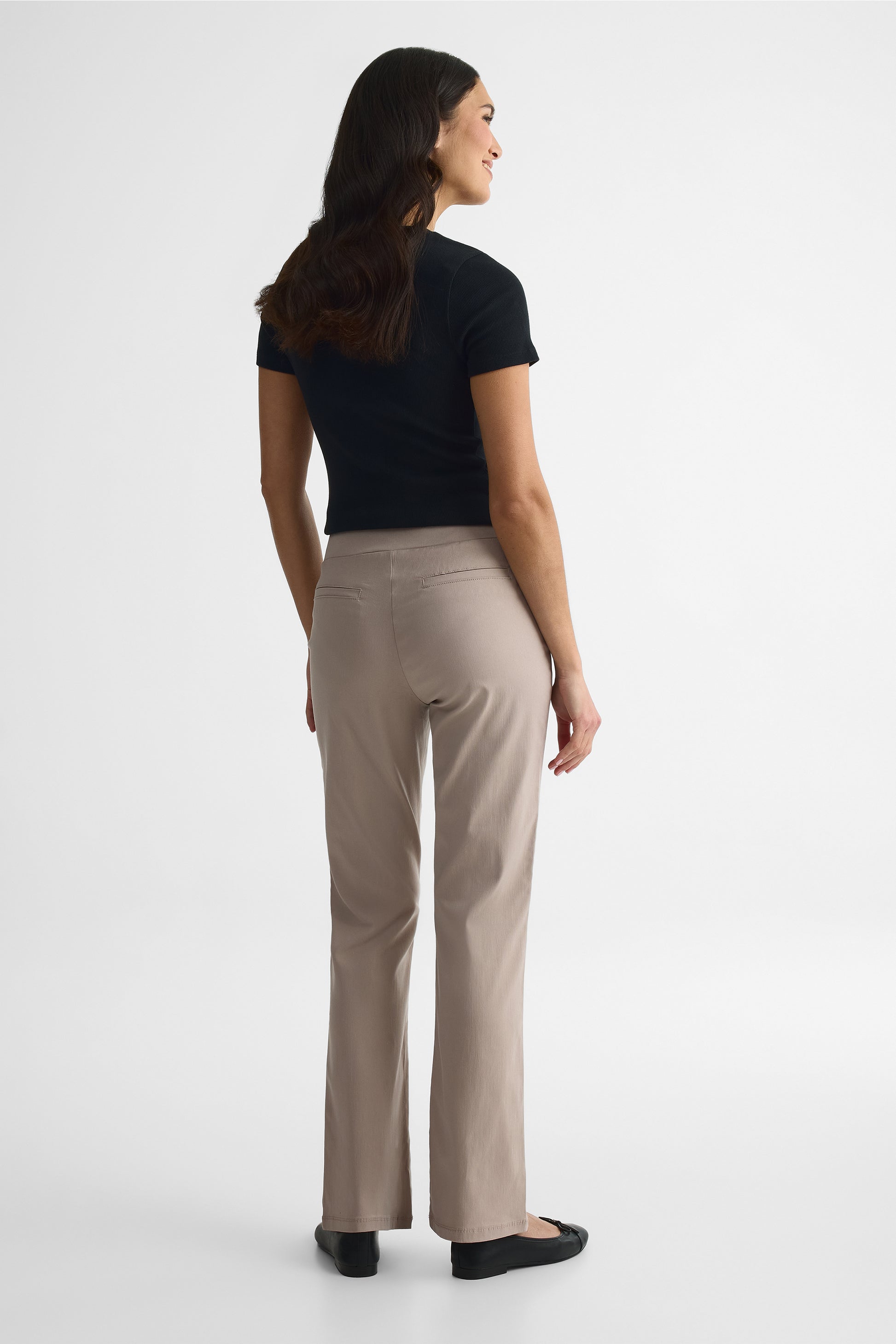 Pantalon bootcut pull-on en twill - Femme && TAUPE