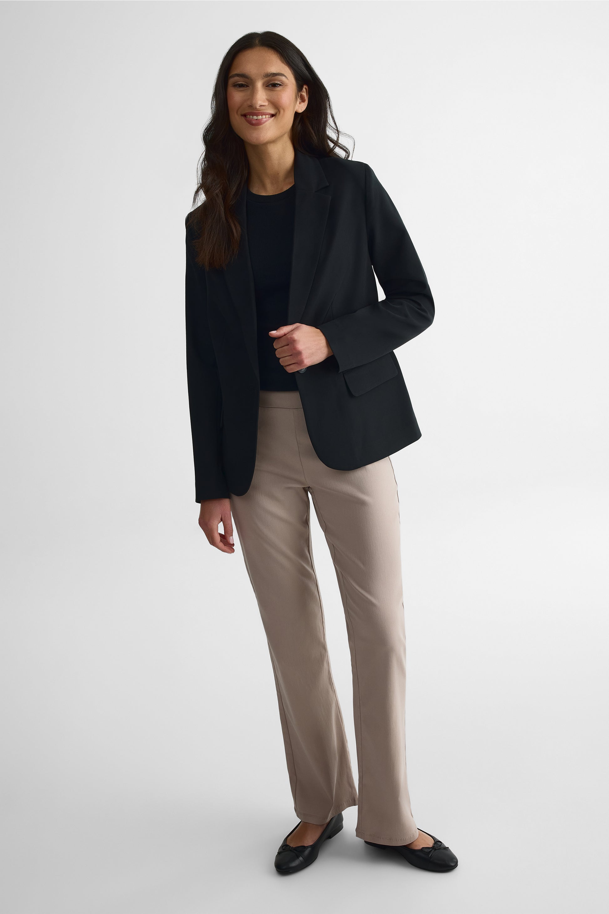 Pantalon bootcut pull-on en twill - Femme && TAUPE