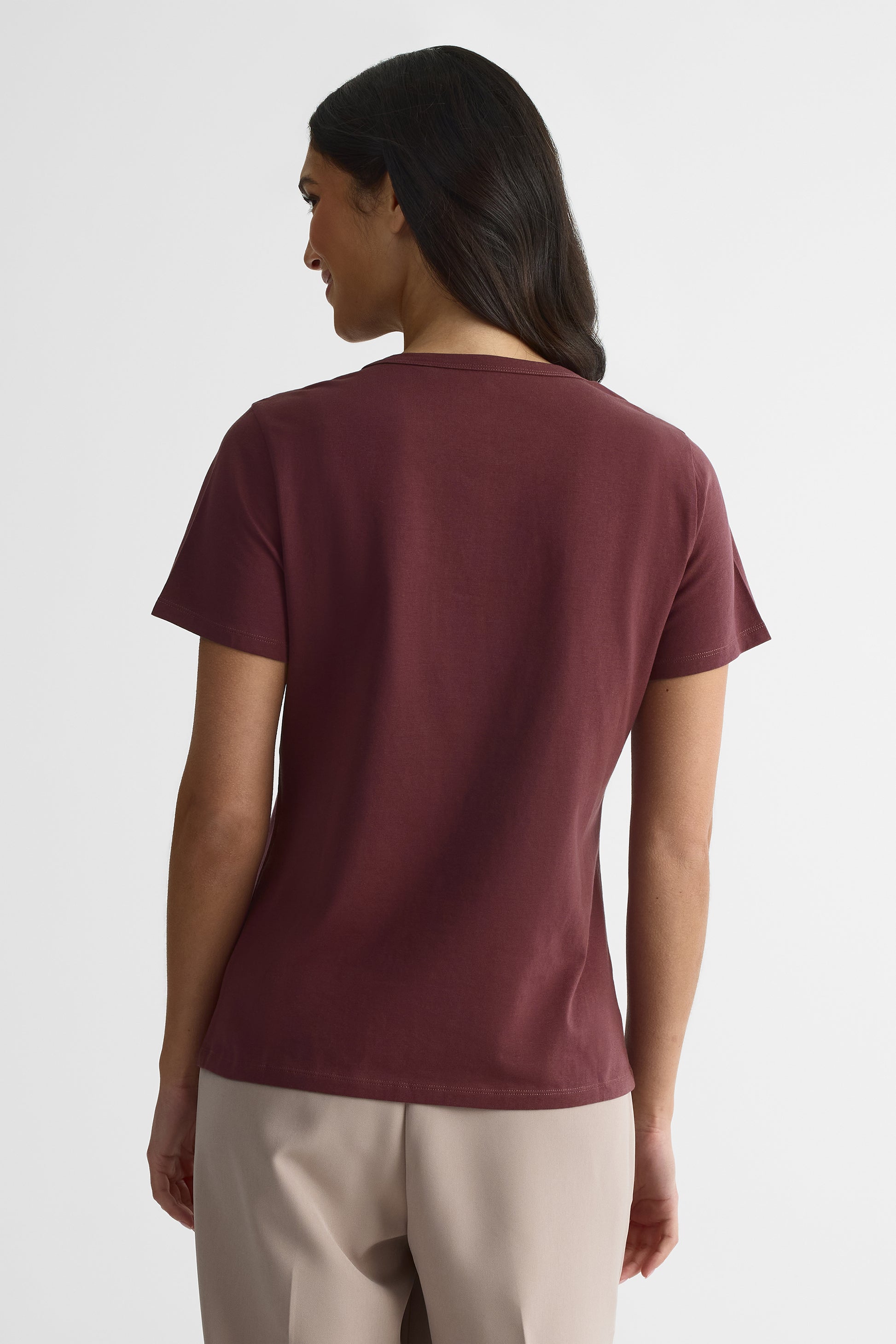 Chandail M/courtes uni ou imprimé - Femme && AUBERGINE