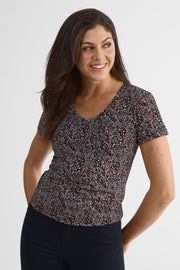 Femmes - T-Shirt && NOIR/MULTI