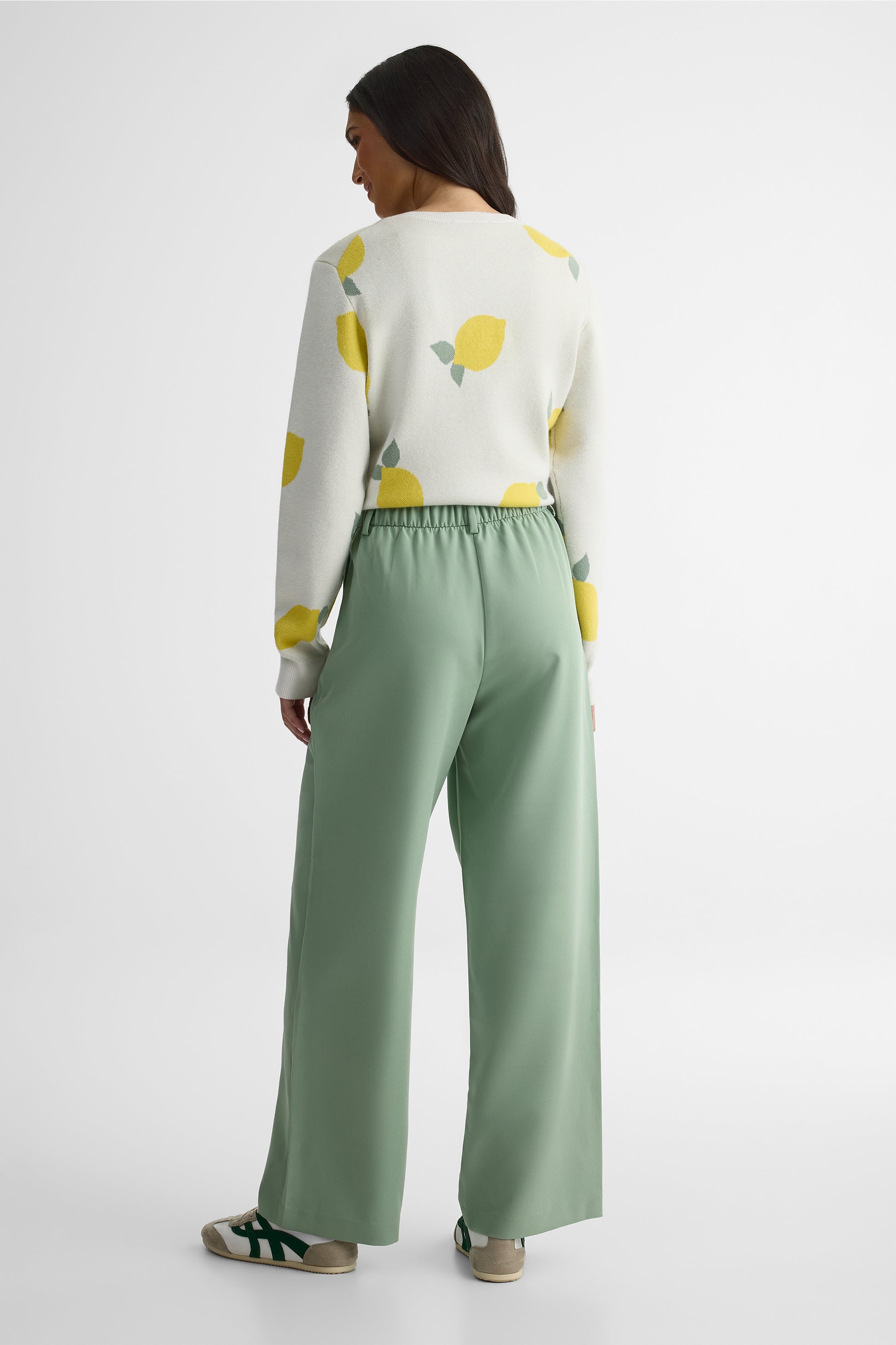 Pantalon pull-on élastique jambe large – Femme && SARCELLE