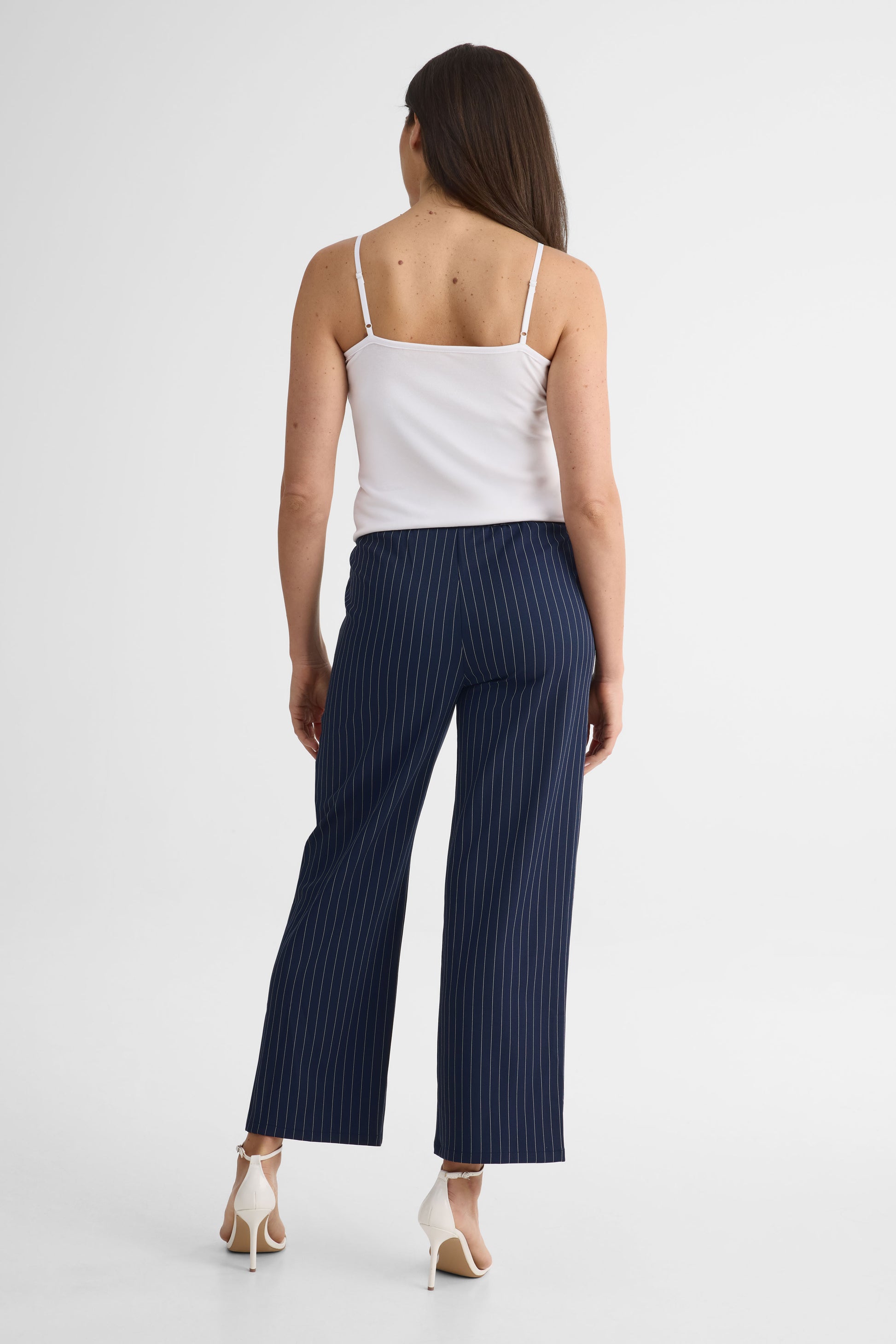 Pantalon pull-on rayé, jambe large – Femme && MARIN/MULTI