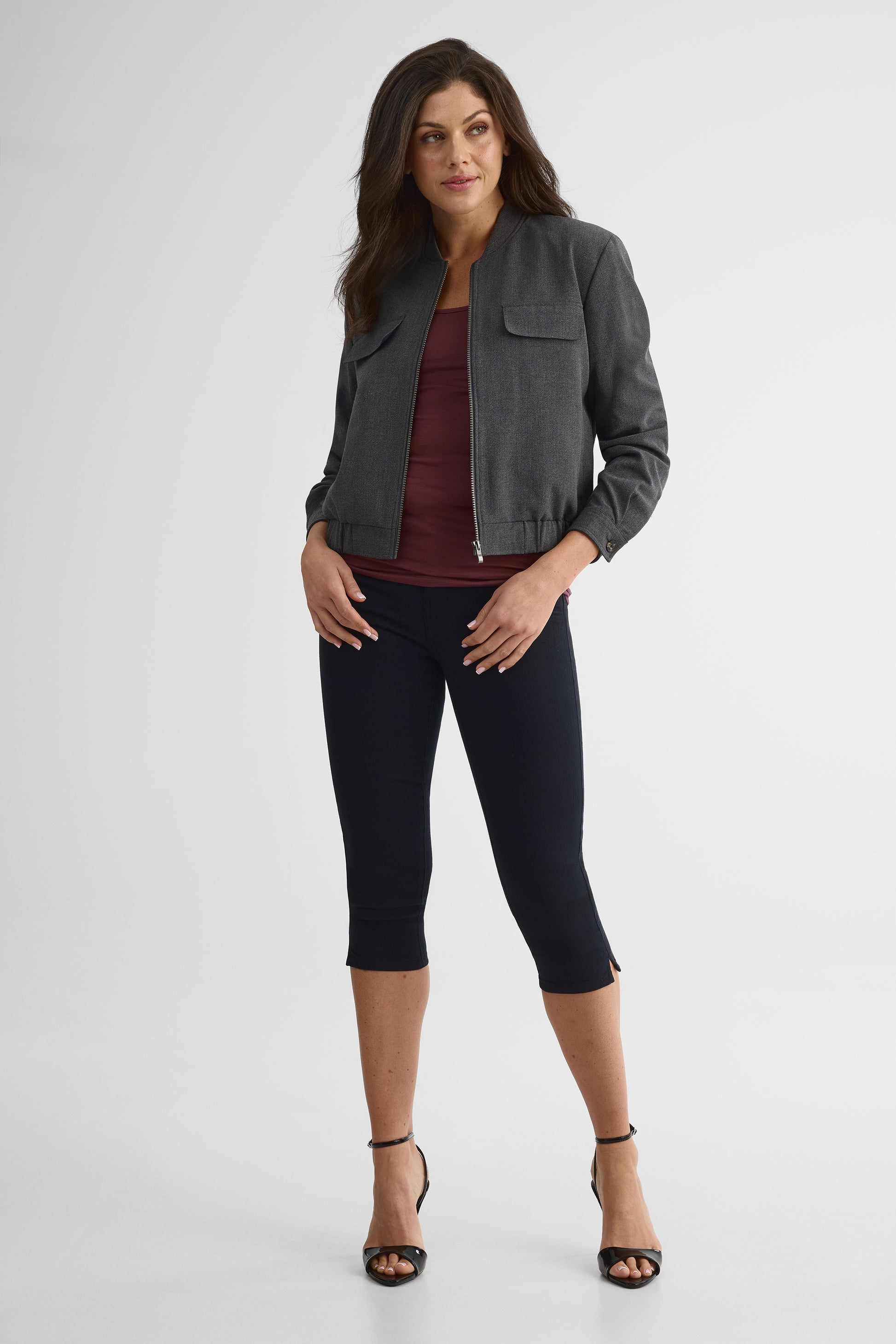 Camisole ajustée en jersey stretch – Femme && AUBERGINE