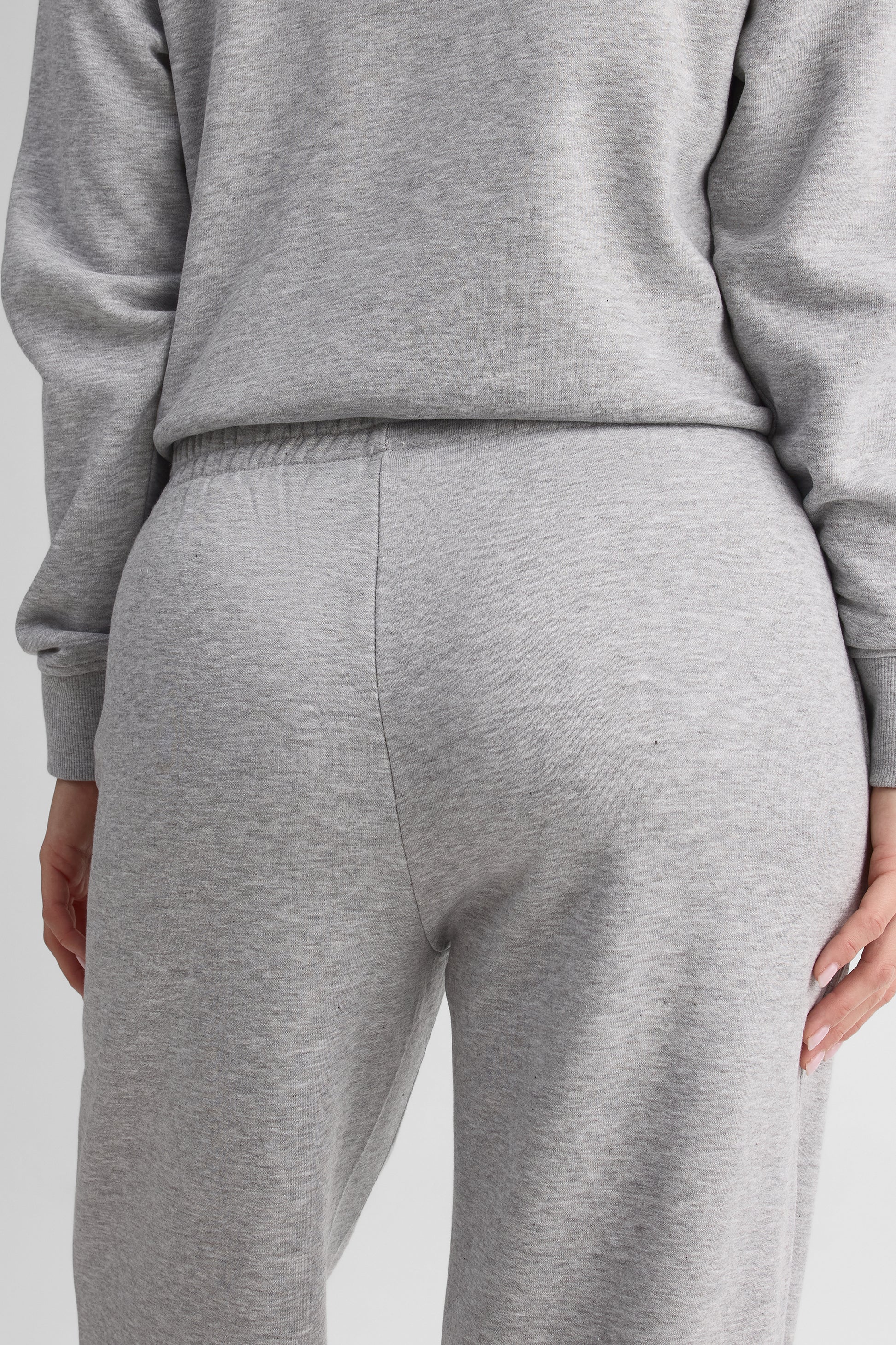 Pantalon wide leg en fleece - Femme && GRIS MIXTE