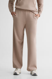 Pantalon wide leg en fleece - Femme && TAUPE