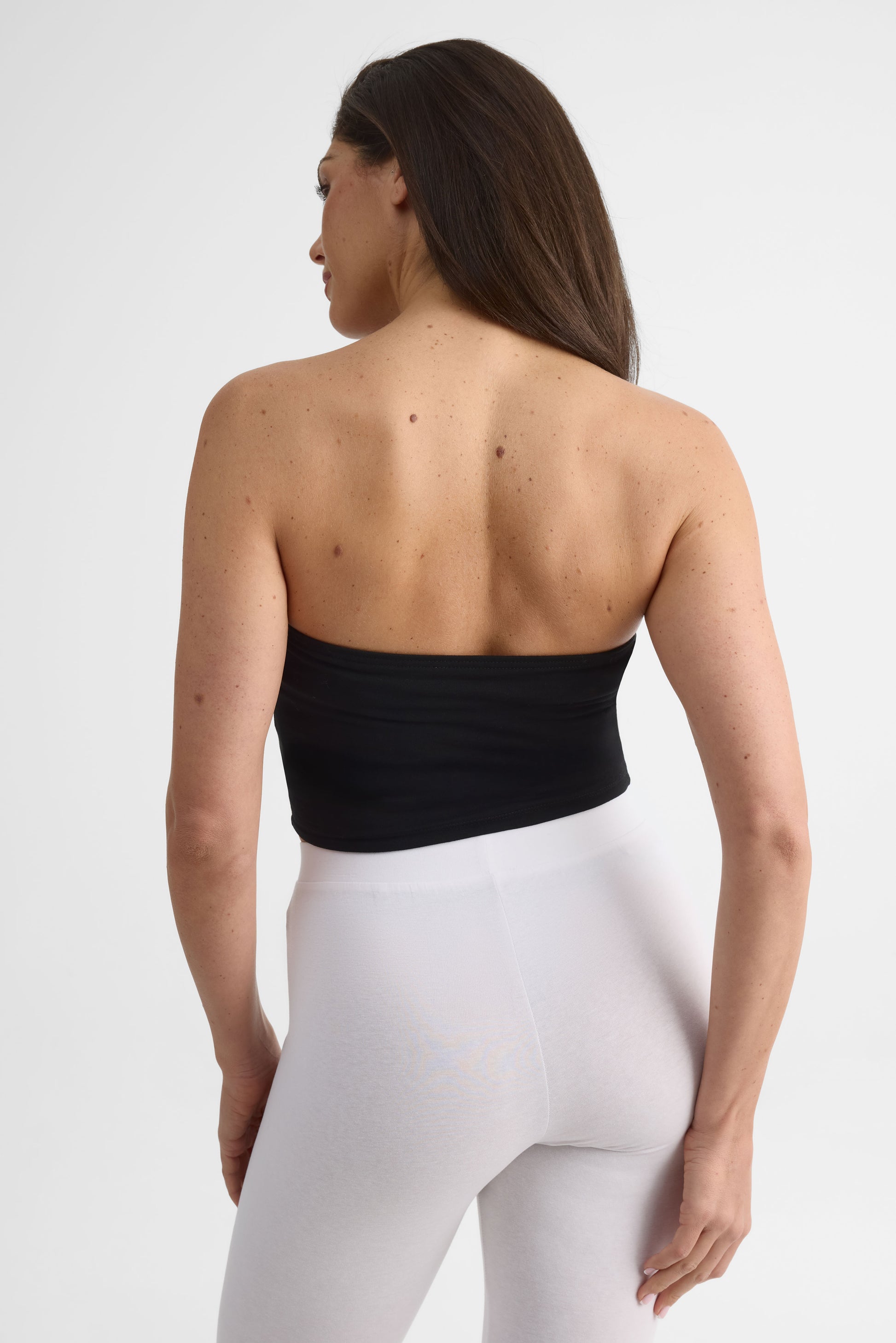 T-shirt uni en jersey extensible – Femme && NOIR