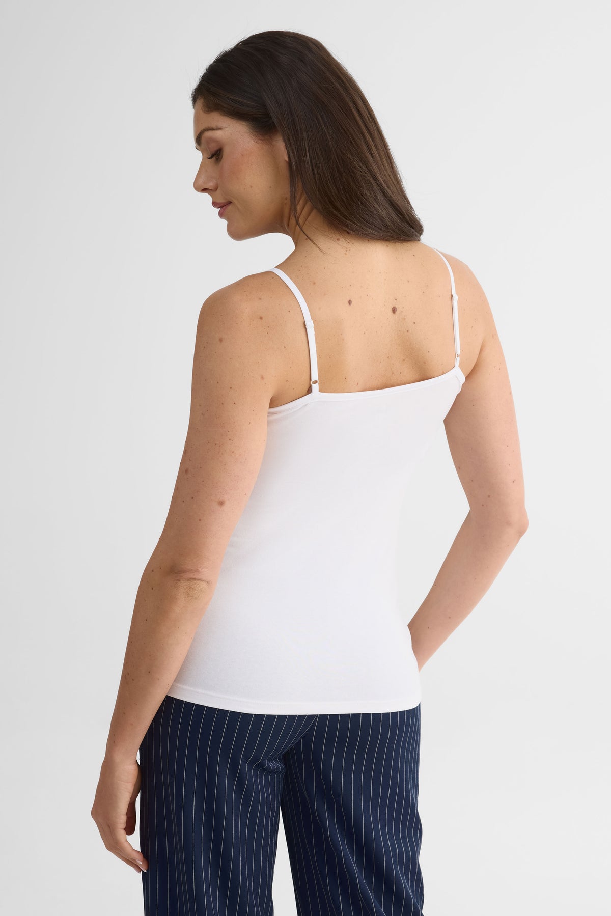 Camisole bretelles fines ajustables – Femme && BLANC