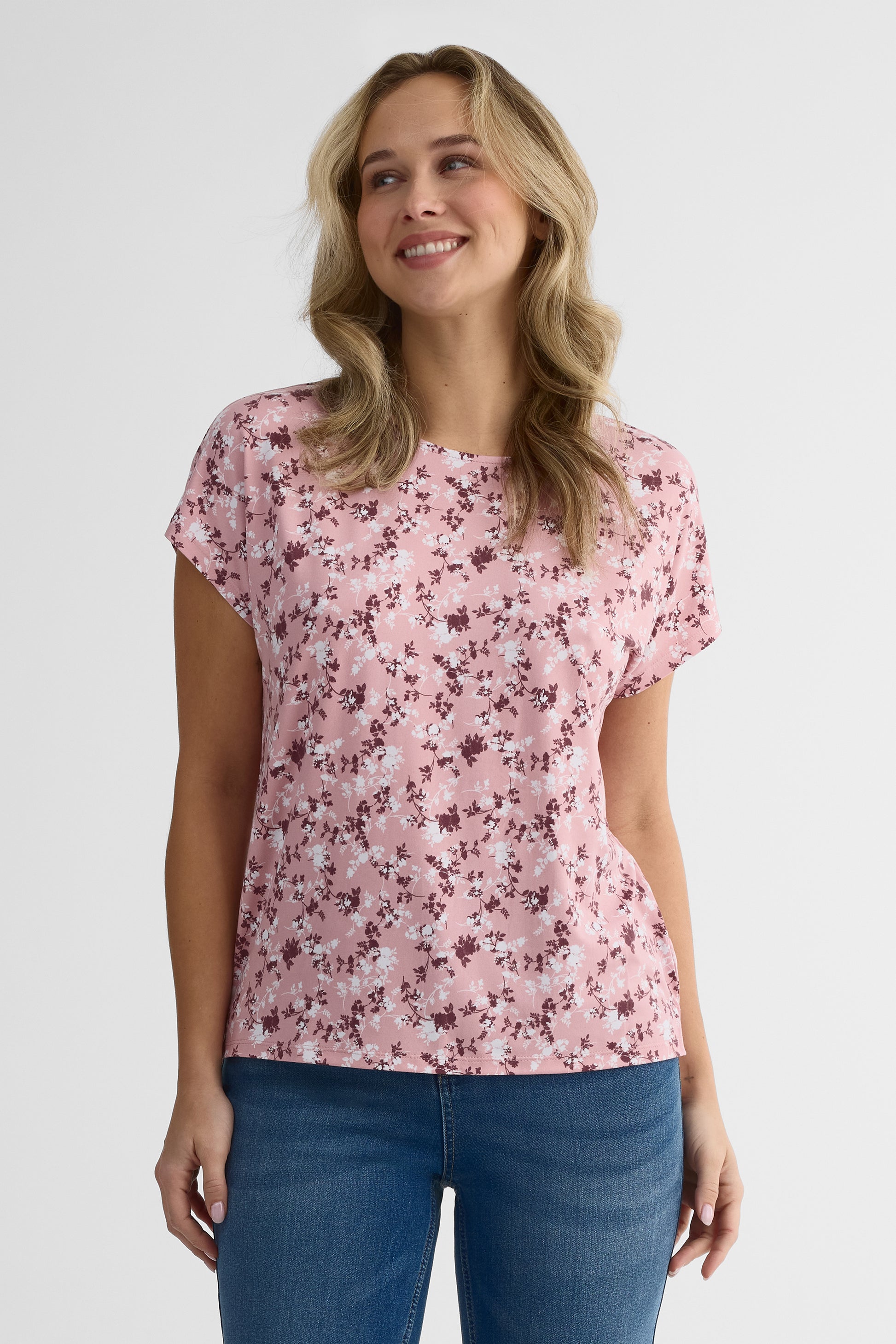 Chandail M/courtes col rond – Femme && ROSE MULTI
