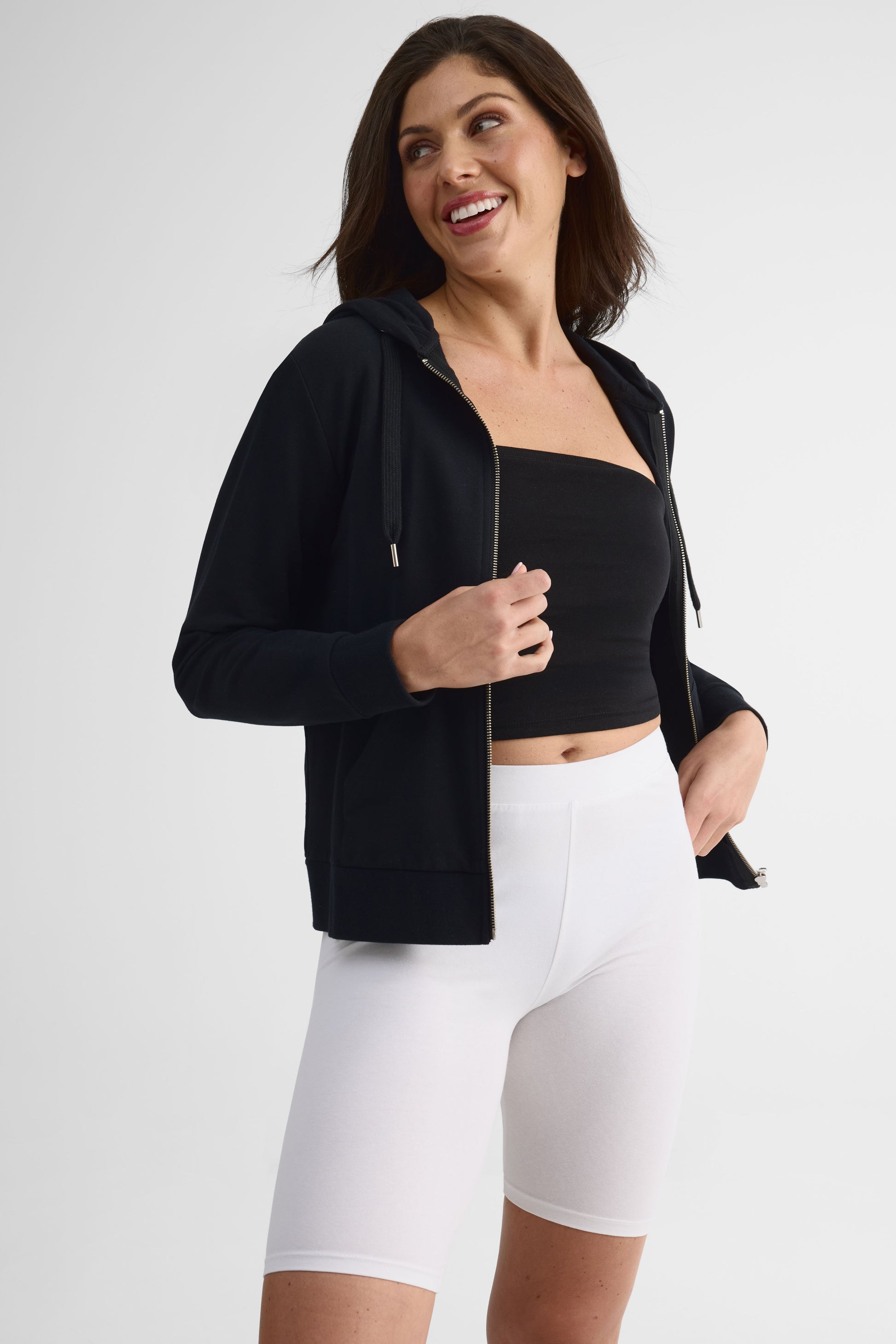 Biker short en jersey extensible – Femme && BLANC