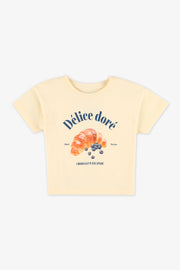Chandail graphique manches courtes en jersey - Enfant fille && JAUNE