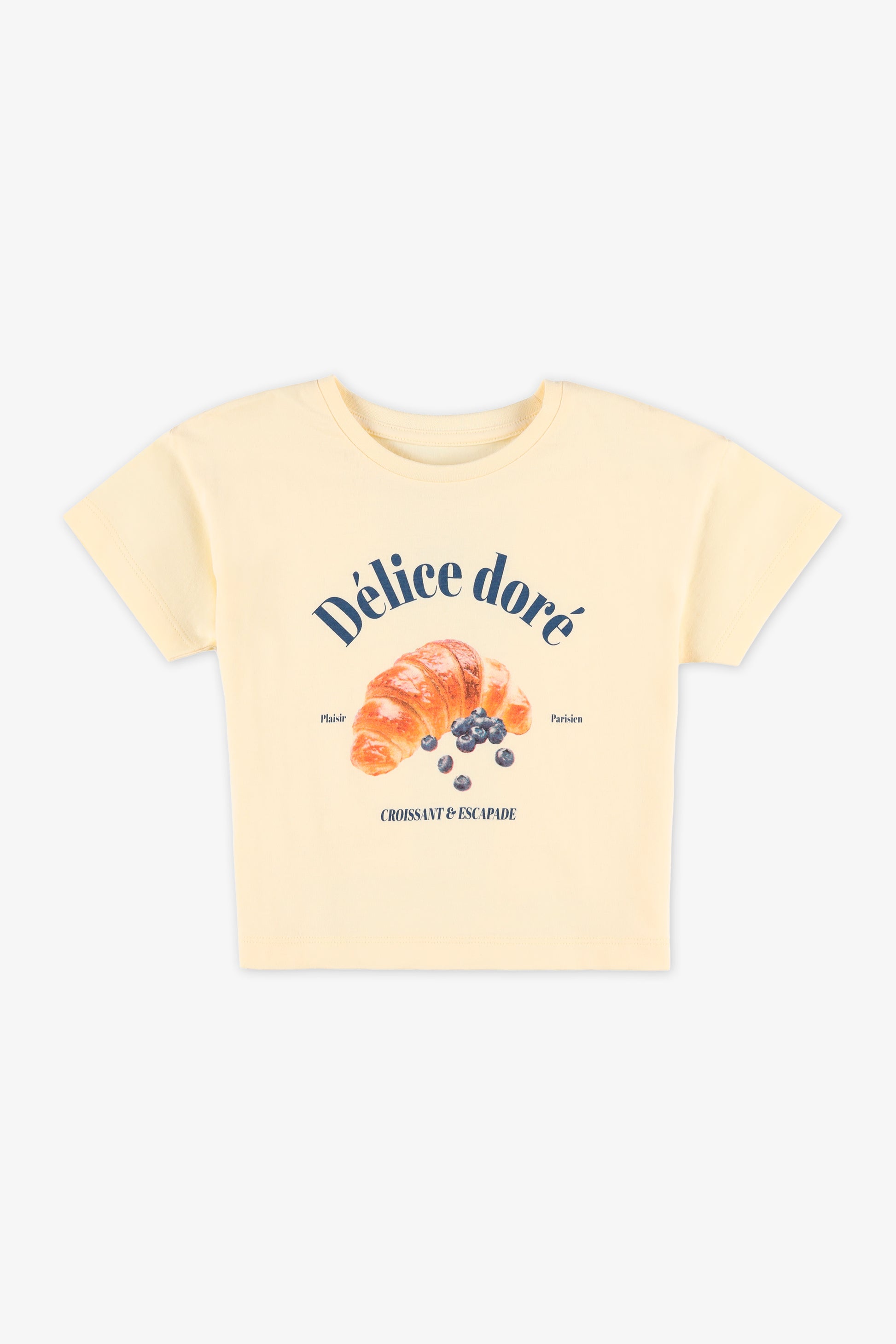 Chandail graphique manches courtes en jersey - Enfant fille && JAUNE