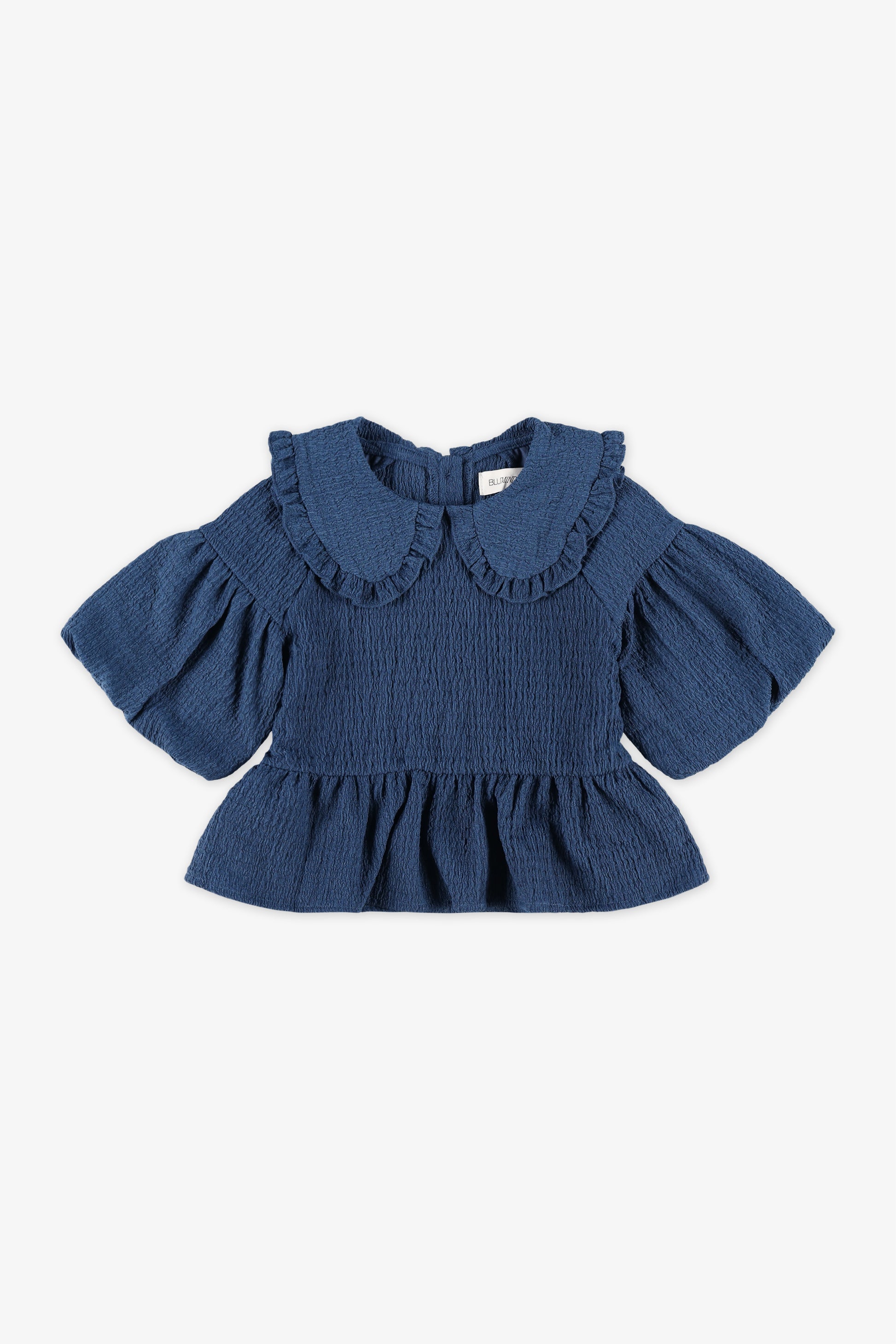 Blouse unie à volants – Fille && MARIN