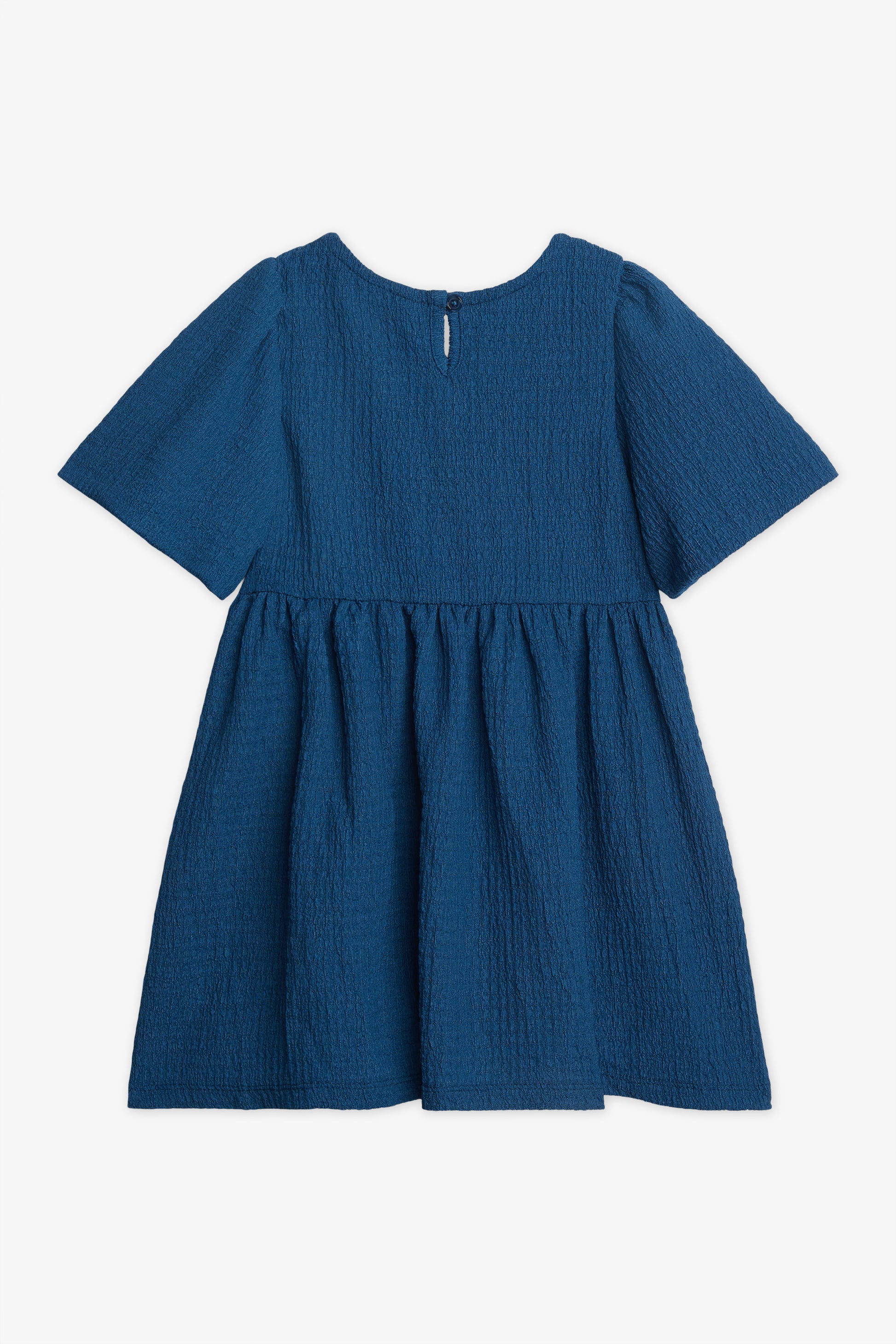 Robe courte unie à manches ballons - Enfant fille && MARIN