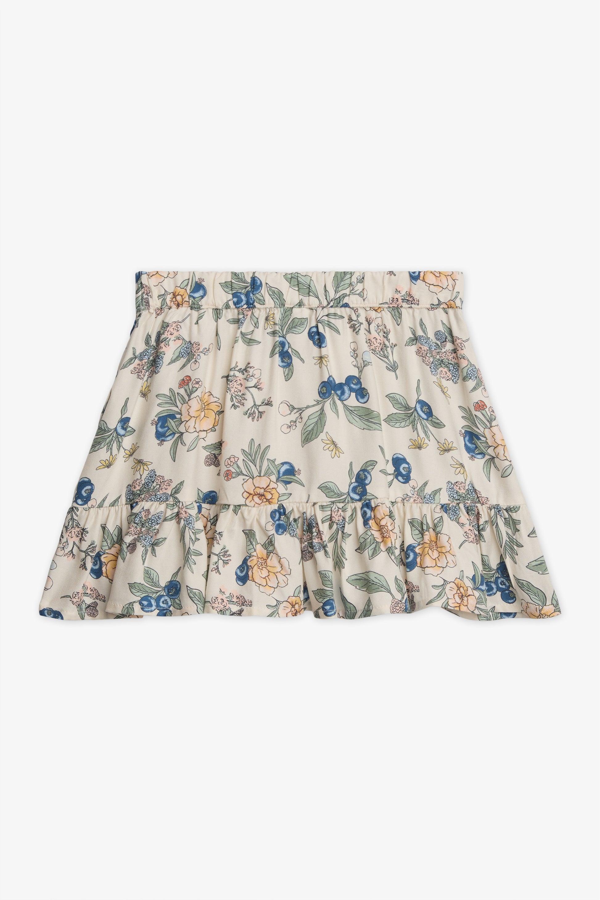 Jupe courte imprimée avec frills - Enfant fille && BEIGE