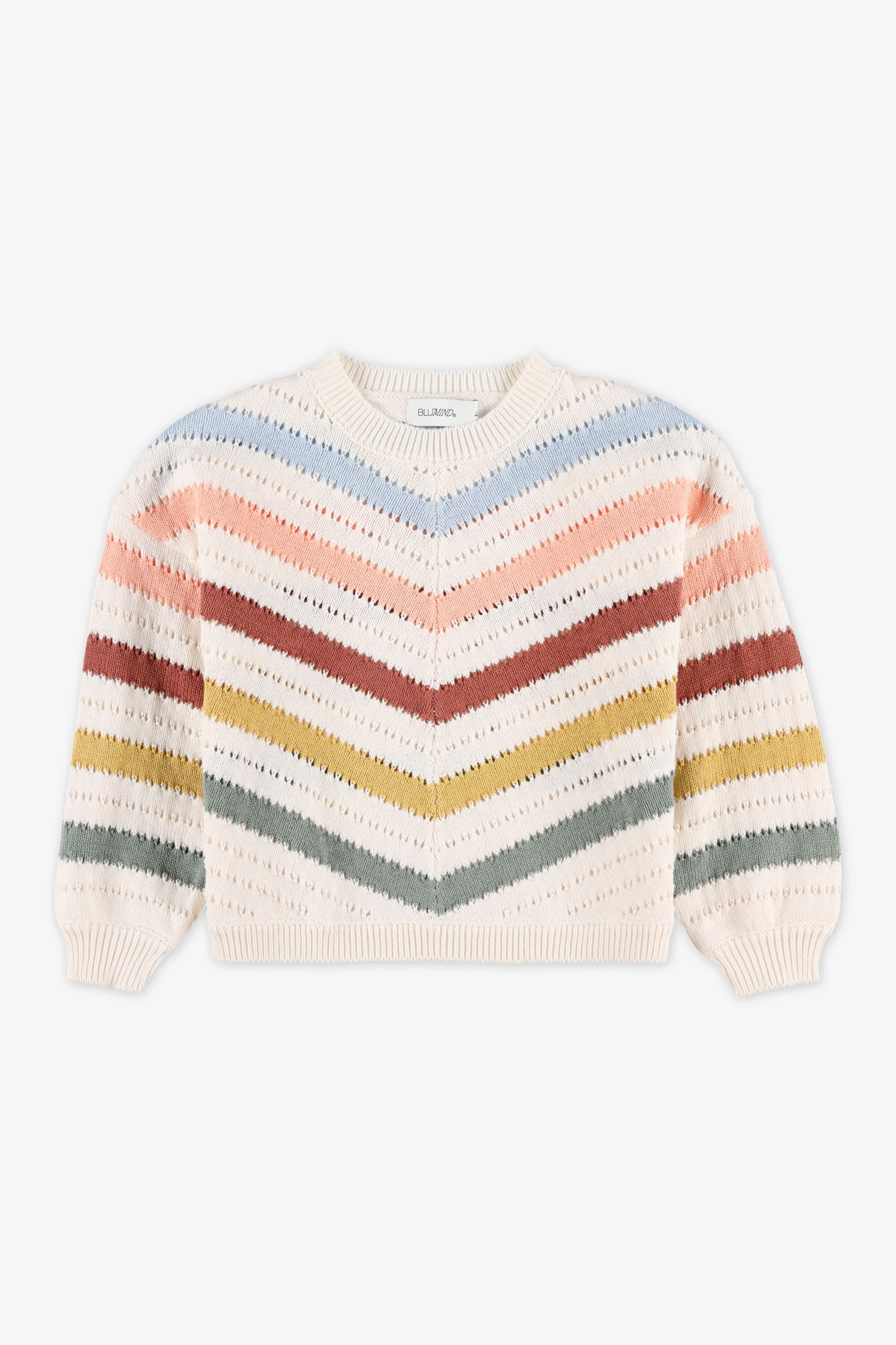 Gilet tricot rayé à manches longues - Enfant fille && BEIGE